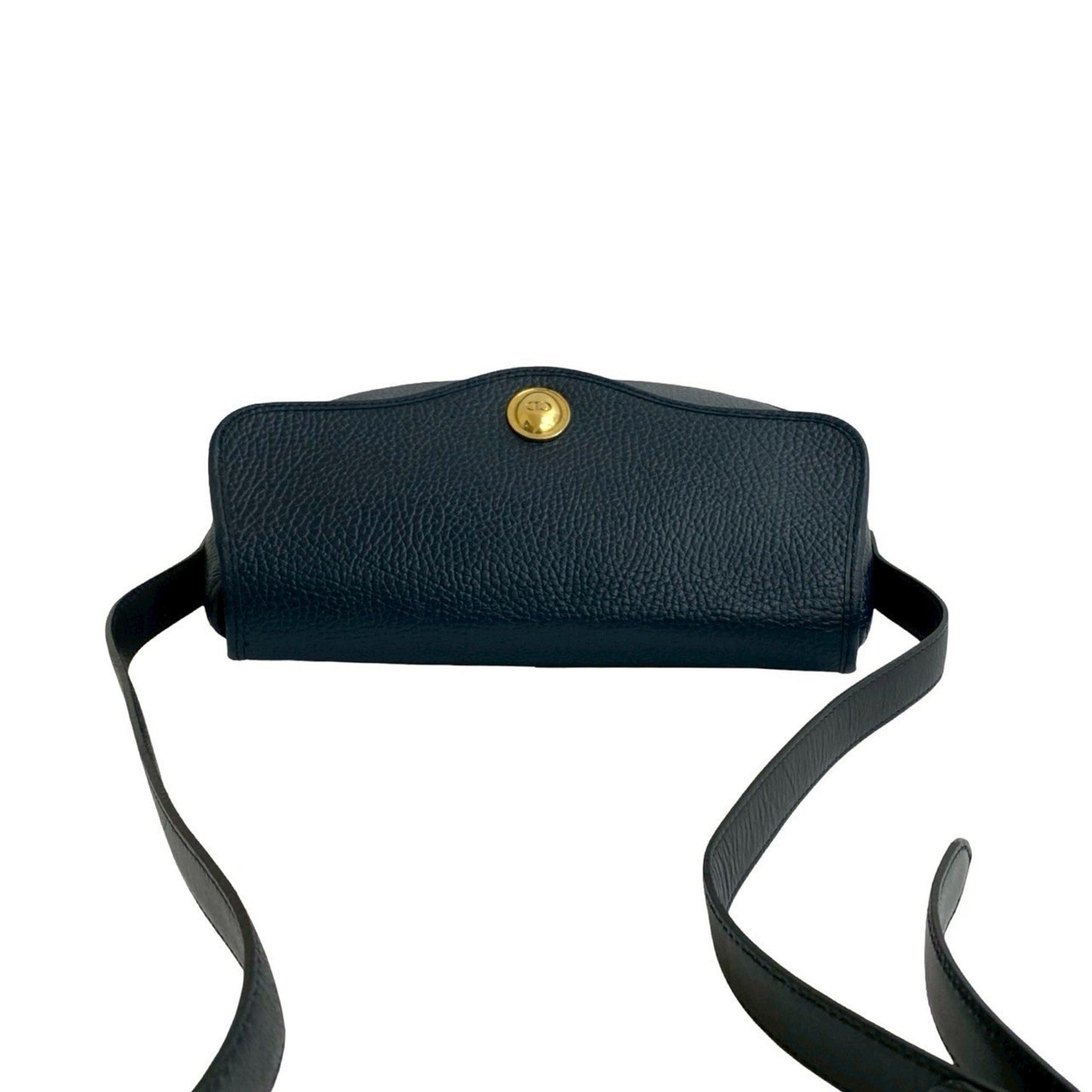 Christian Dior Cd Logo Hardware Leather Genuine Shoulder Bag Pochette Sacoche Navy 31085