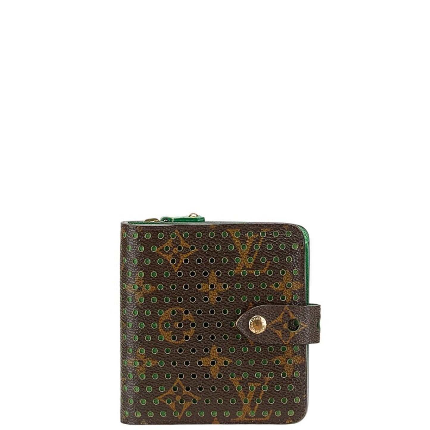 Louis Vuitton Monogram Perforated Bifold Wallet M95218 Vert Brown