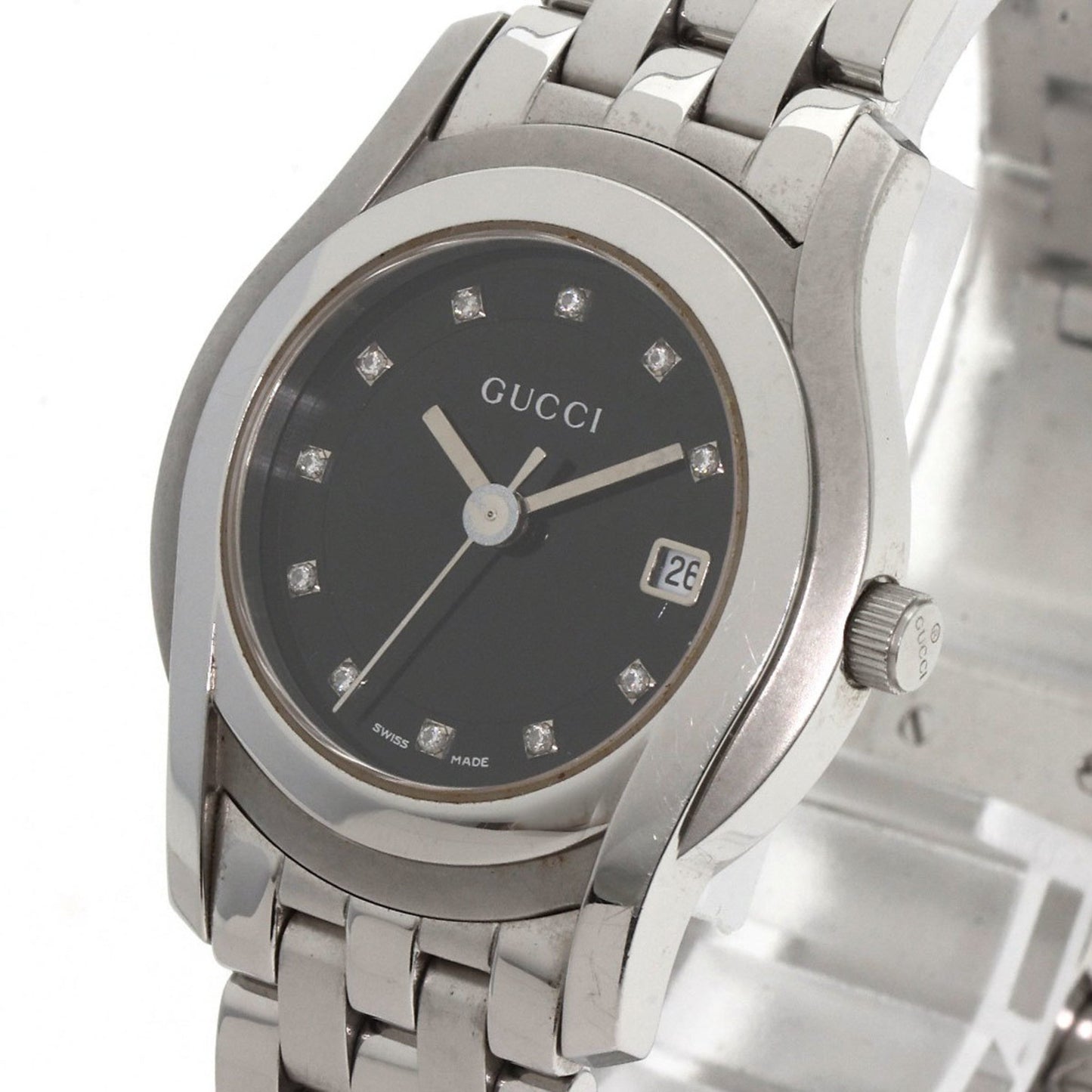 Gucci 5500L 11P Diamond Watch Stainless Steel Ss