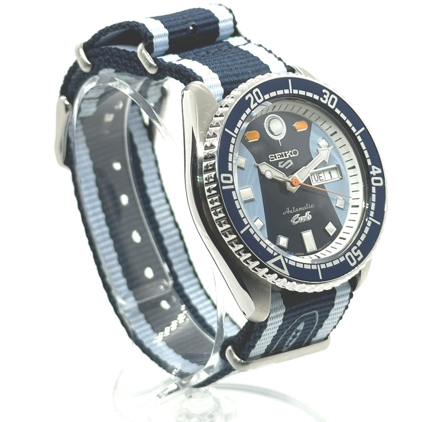 Seiko 4R36-15A0 5 Super Cub Automatic Day-Date Watch With Stainless Steel/Nylon Strap