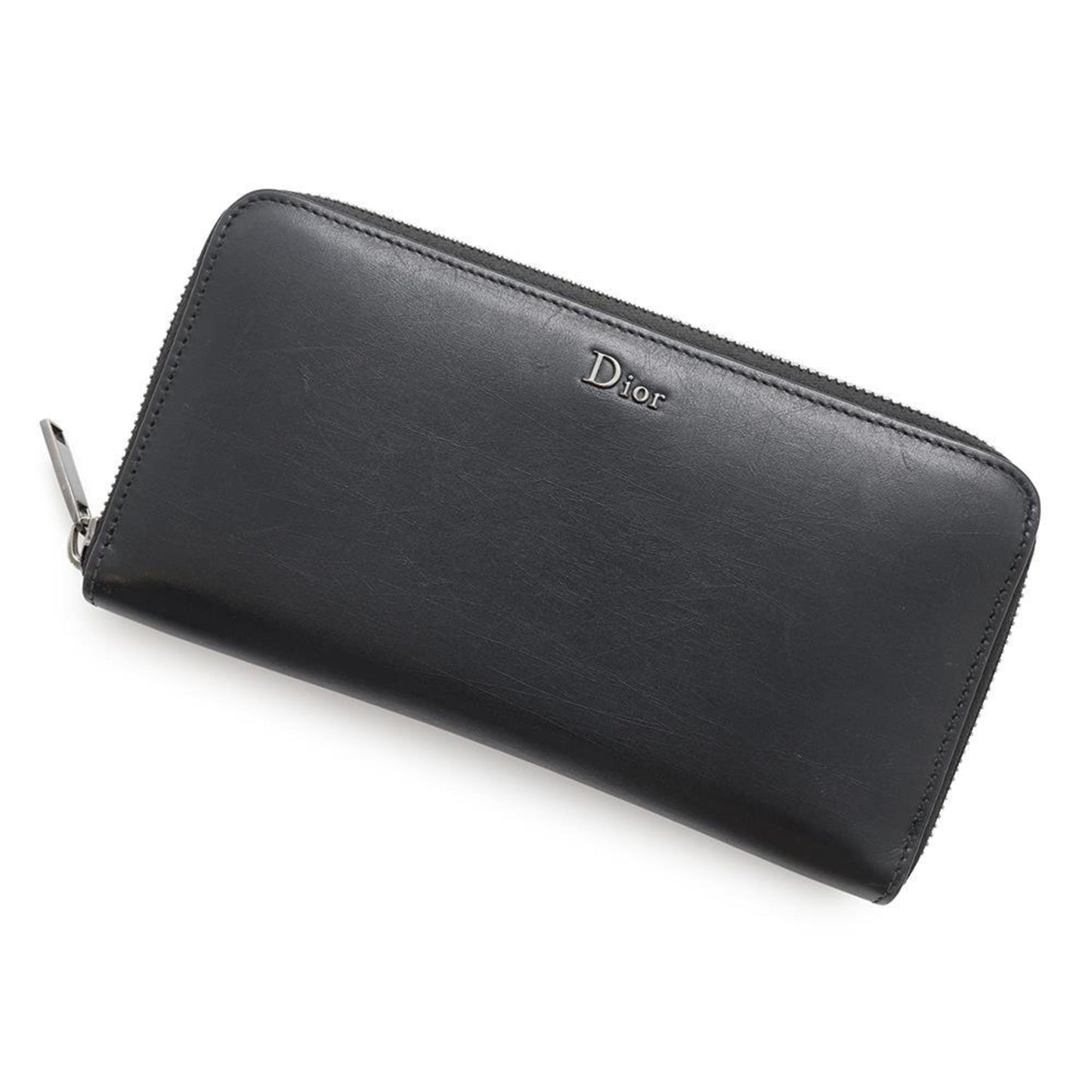 Christian Dior Long Wallet Round Leather 2Ufbc011Xla Black Dior Homme