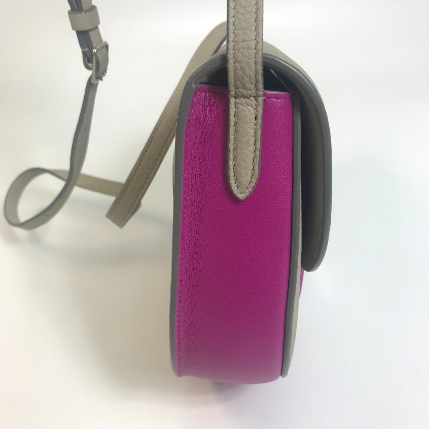 Celine Bicolor Bag Crossbody Shawl Shoulder Bag Gray X Purple Pink