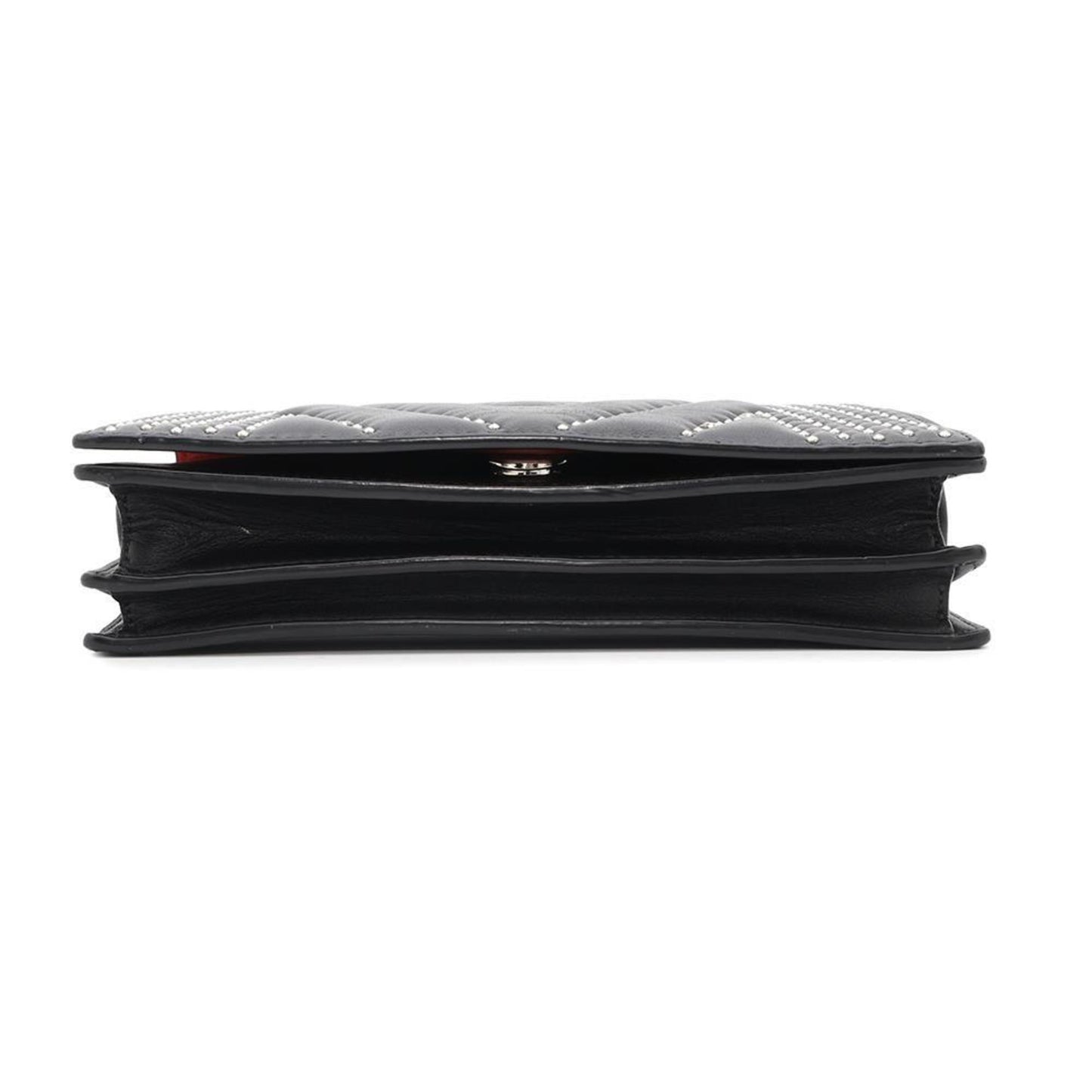 Mcm Chain Shoulder Bag Studs Leather 2Way Black