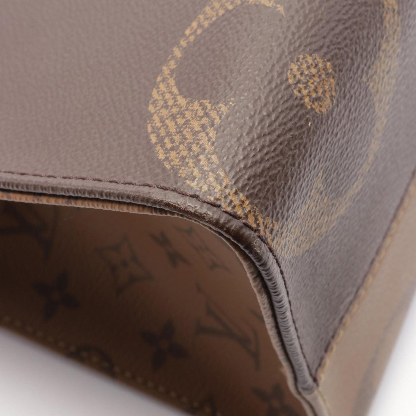 Louis Vuitton On The Go Mm Tote Bag Coated Canvas Leather Monogram Giant Reverse