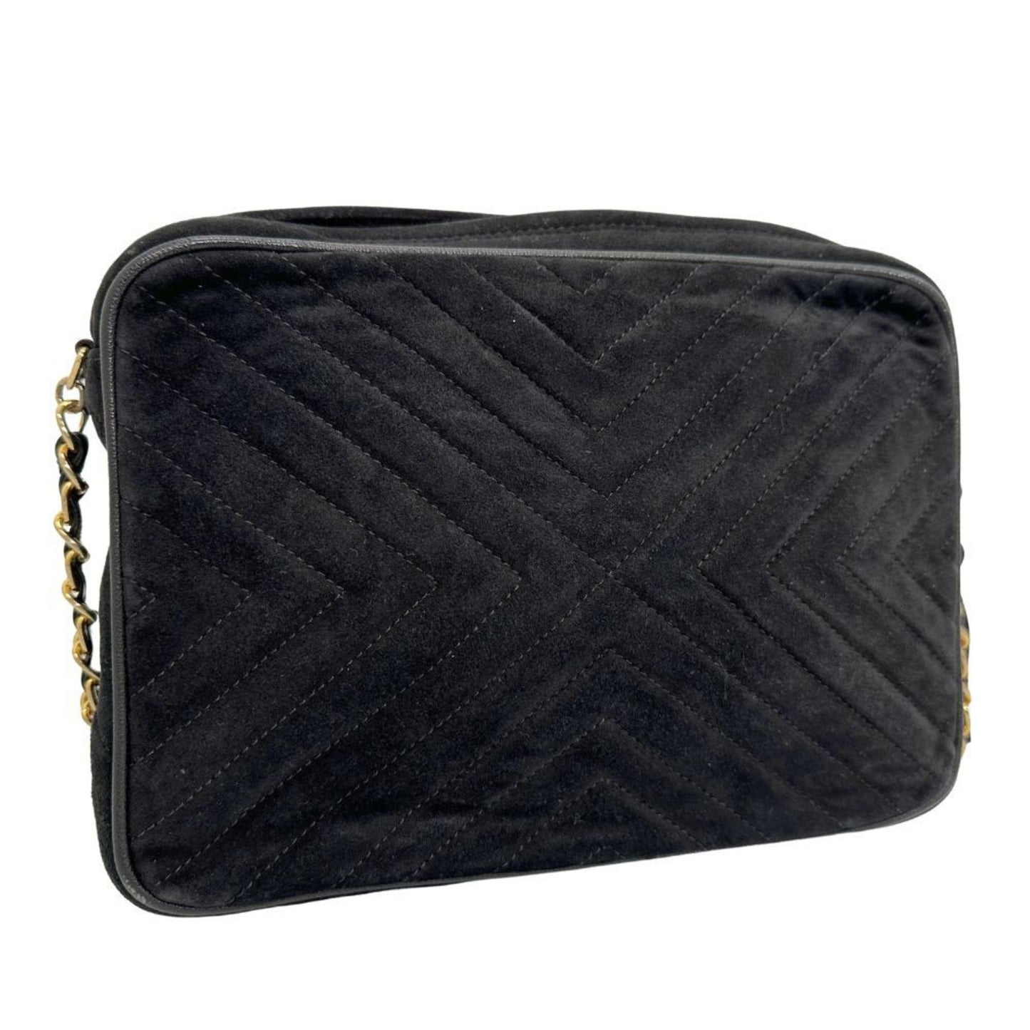 Chanel Chainshoulder Shoulder Bag V Stitch Suede 2000 A5