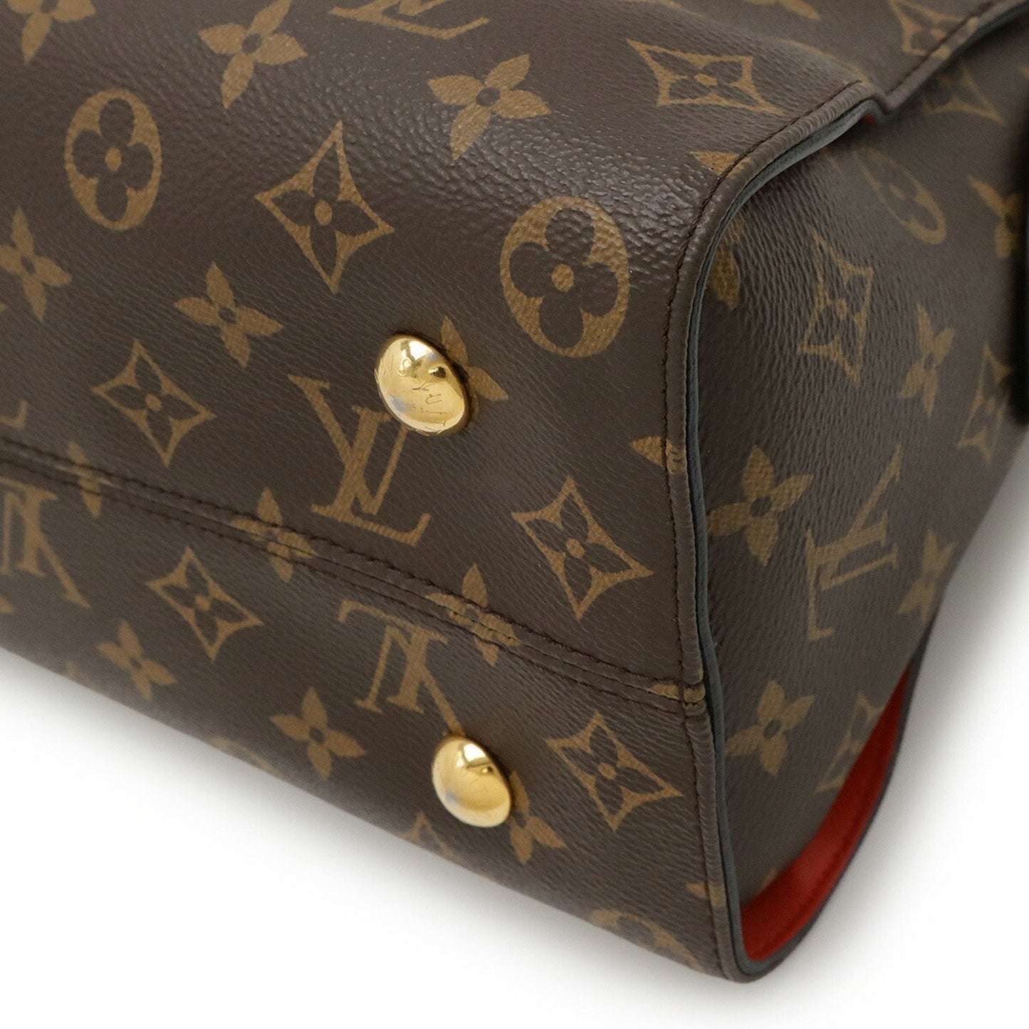 Louis Vuitton Monogram Tuileries Tote Handbag/Shoulder Bag Leather Caramel Black Red M41456