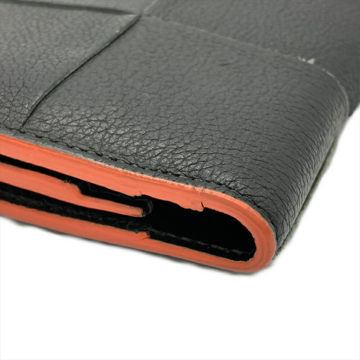 Bottega Veneta Maxi Intrecciato Long Wallet Leather Black Bi-Fold Billfold Itlquedc73Eo