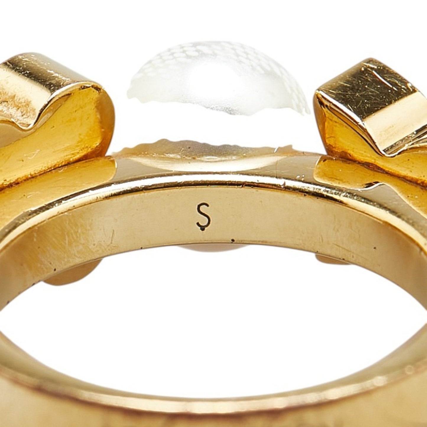 Louis Vuitton Charmy Pearl Ring #S M75481 Gold Plated