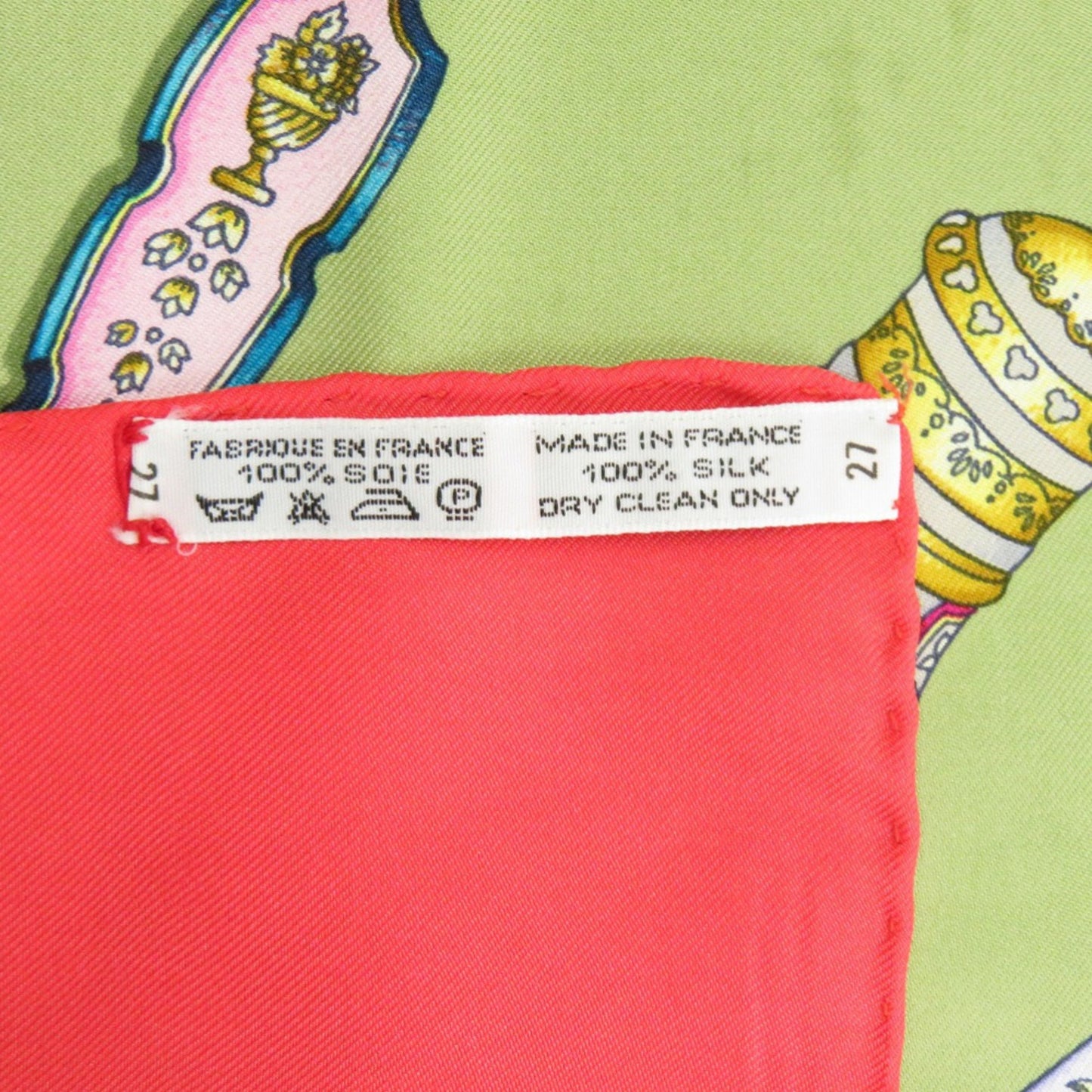 Herms Carr 90 "Qu Importe Le Flacon" Perfume Bottle Silk Red Scarf Muffler 0106 Hermes