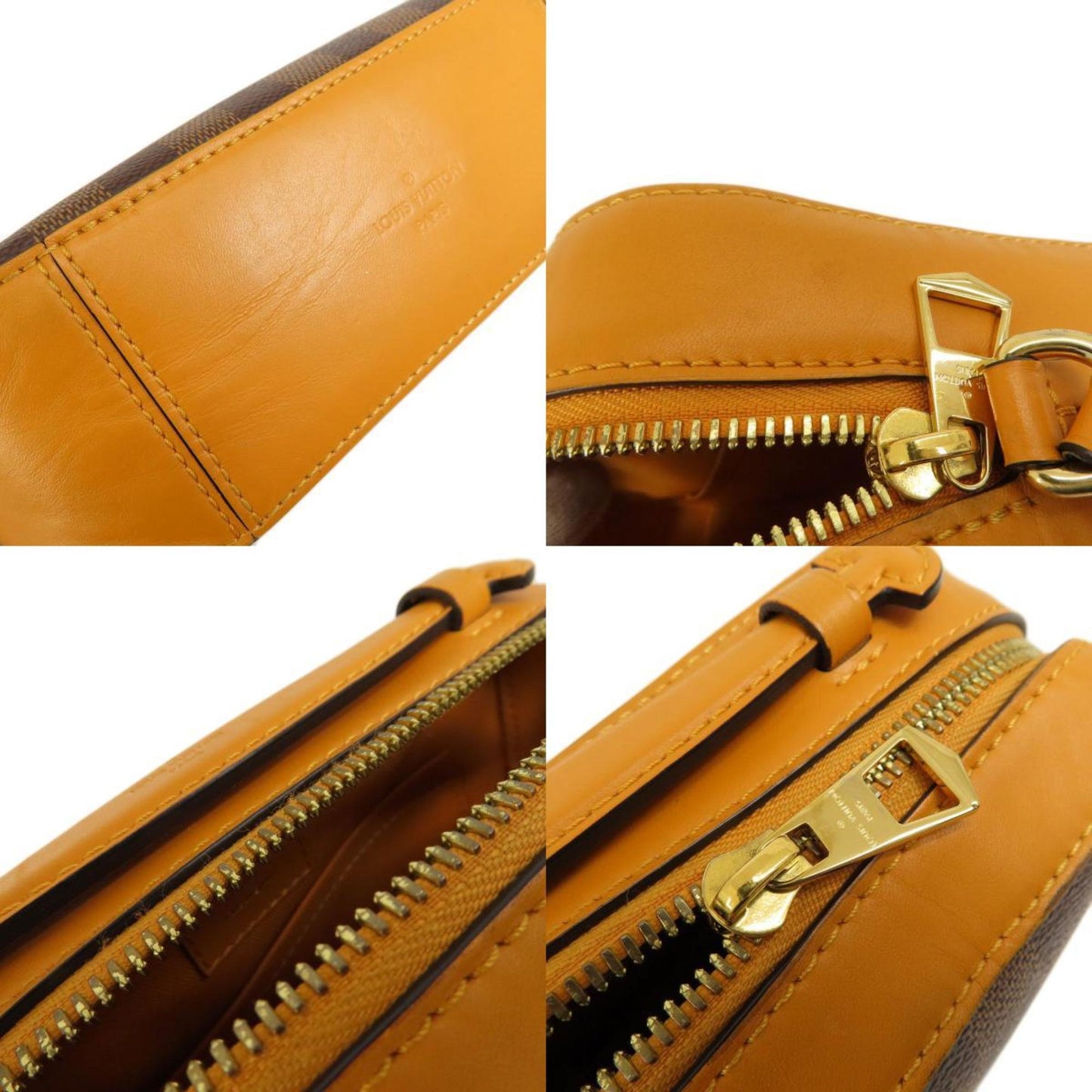 Louis Vuitton N40178 Santa Monica Saffron Damier Ebene Shoulder Bag Canvas