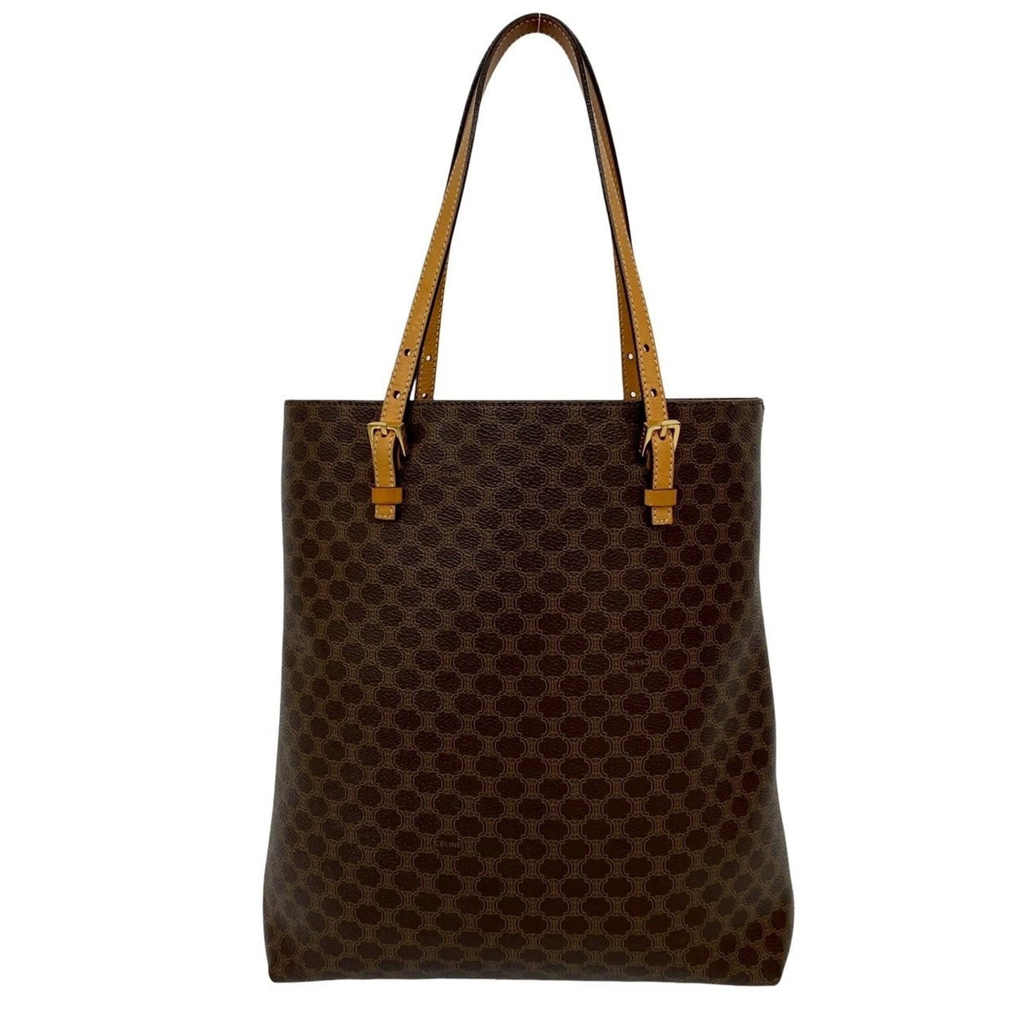 Celine Vintage Macadam Blason Leather Tote Bag/Semi-Shoulder Bag