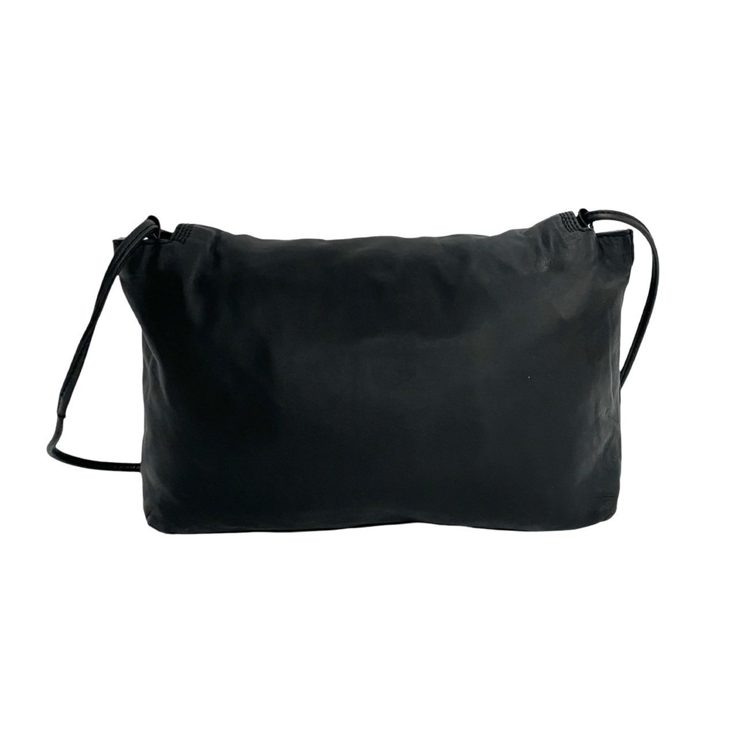 Loewe Vintage Anagram Logo Nappa Leather Shoulder Bag/Pochette/Sacoche In Black 11479