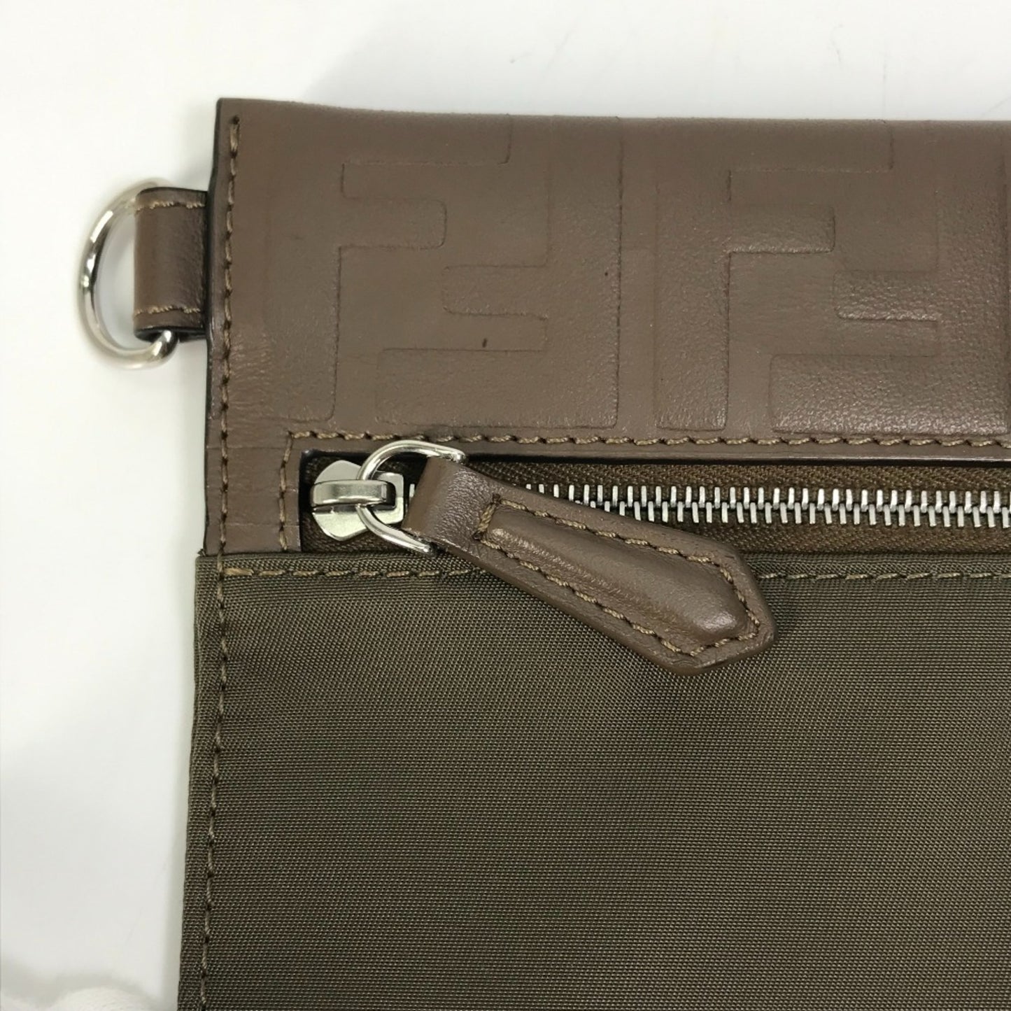 Fendi 7N0108 Zucca Clutch Bag Pouch Nylon/Leather