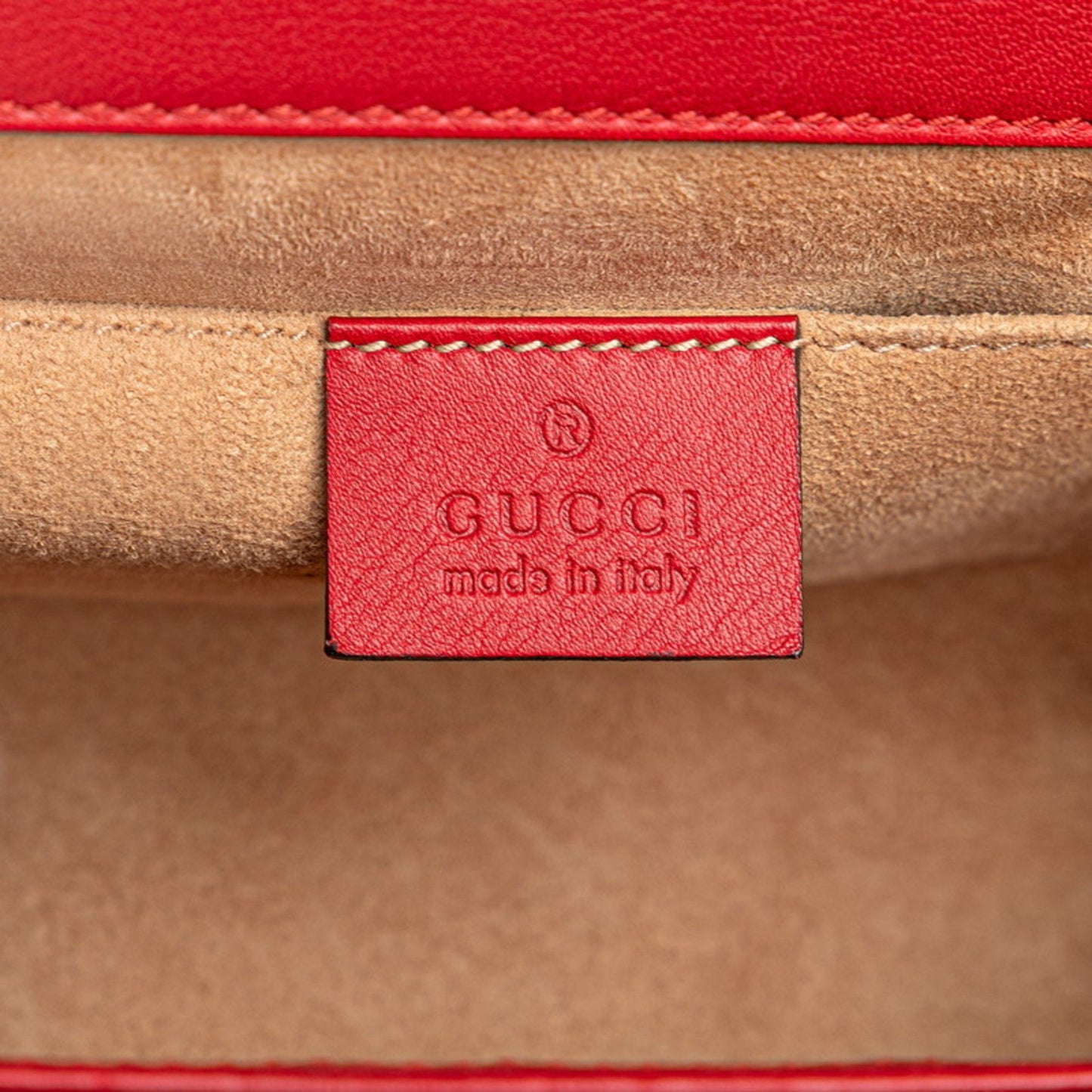 Gucci Padlock Stud Chain Shoulder Bag 432182 Red Leather