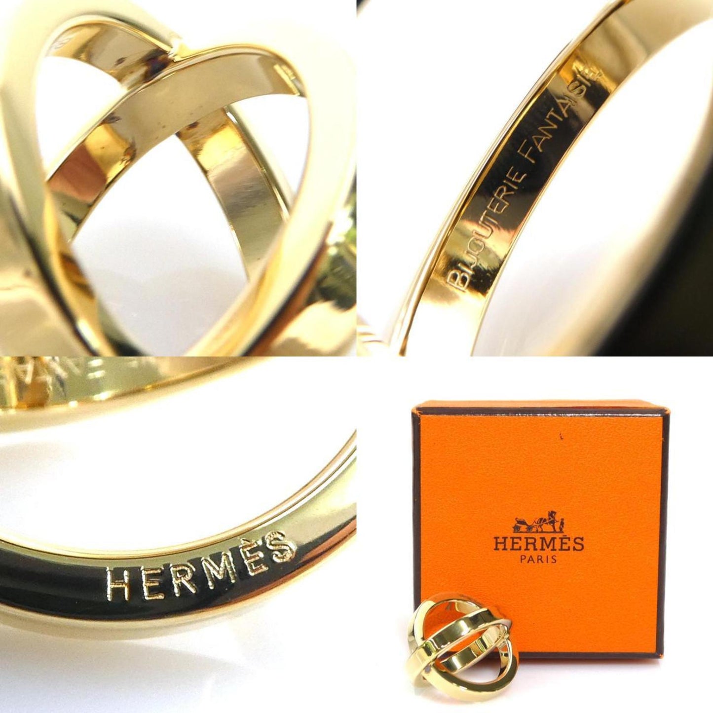 Hermes Herms Bijoutierie Fantaisie Scarf Ring In Gold