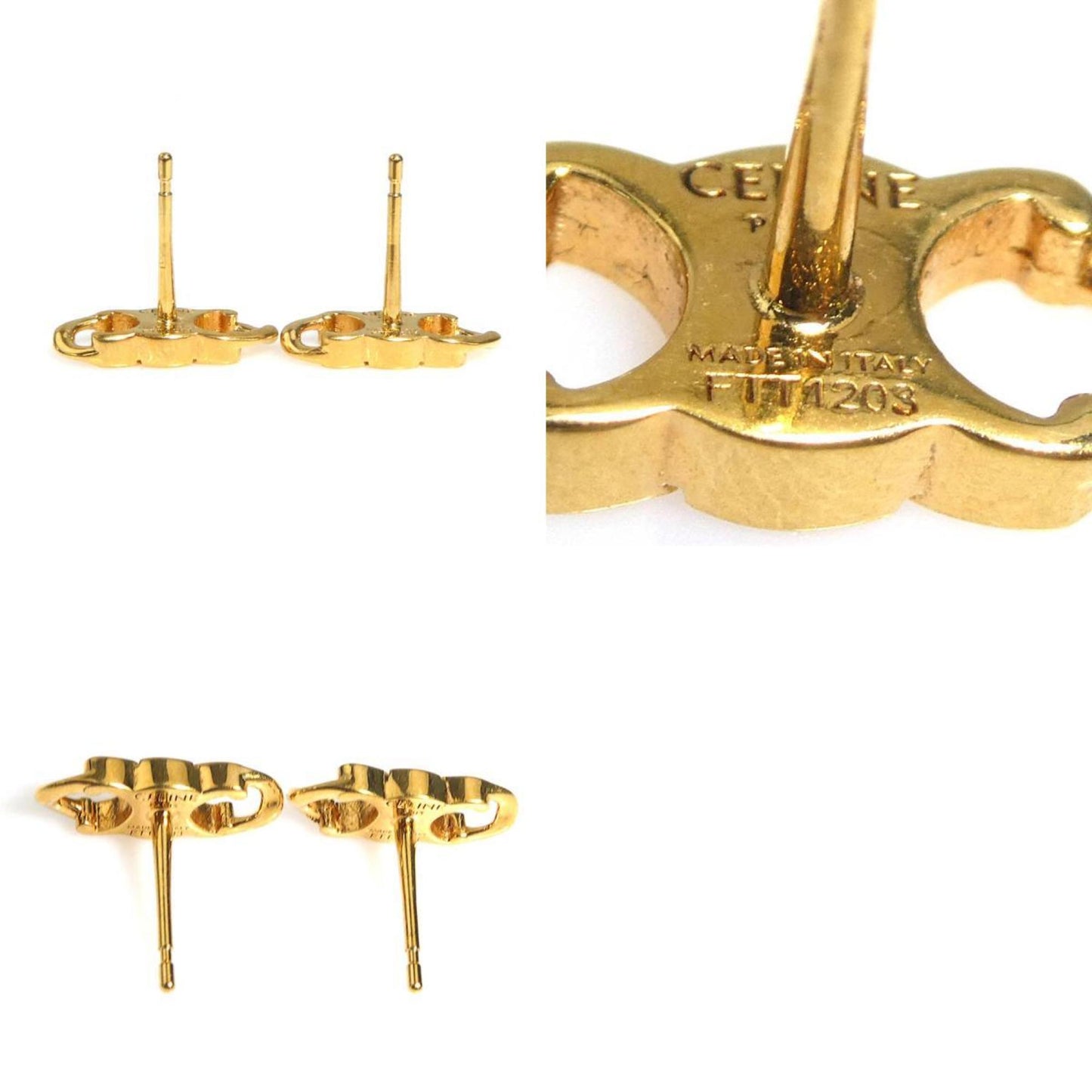 Celine Triomphe Earrings In Gold Metal For Women