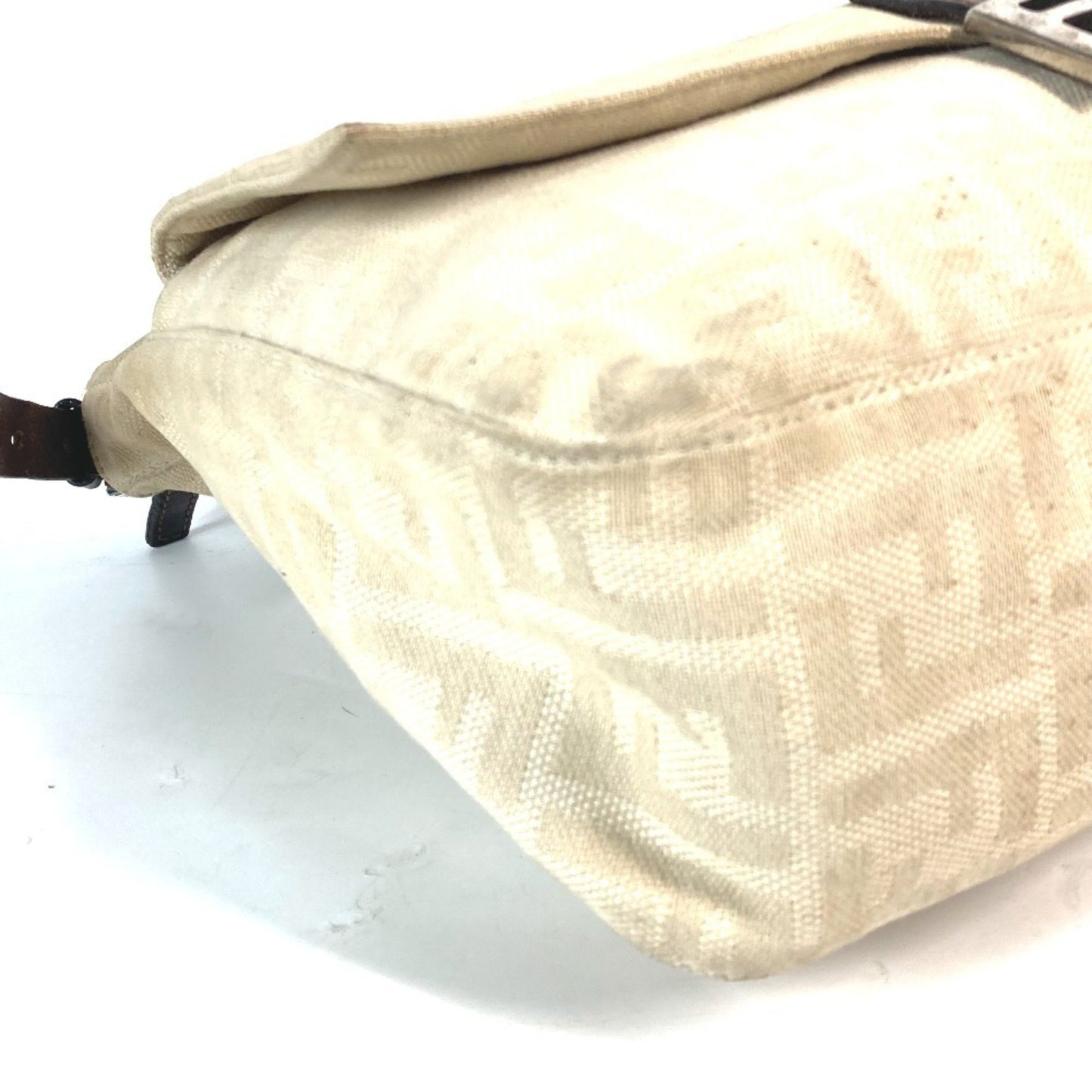 Fendi Zucca Mamma Bucket Shoulder Bag Canvas Leather