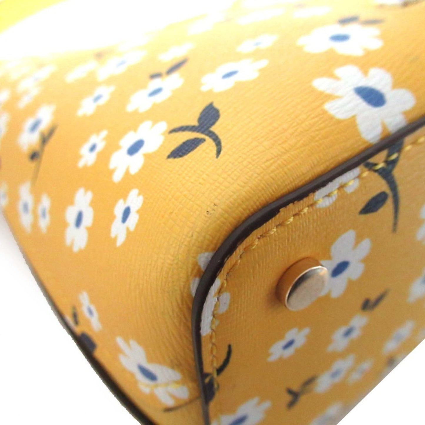 Kate Spade Darcy Fleurette Toss Small Bucket Floral Pattern 2Way Shoulder Bag Handbag Yellow