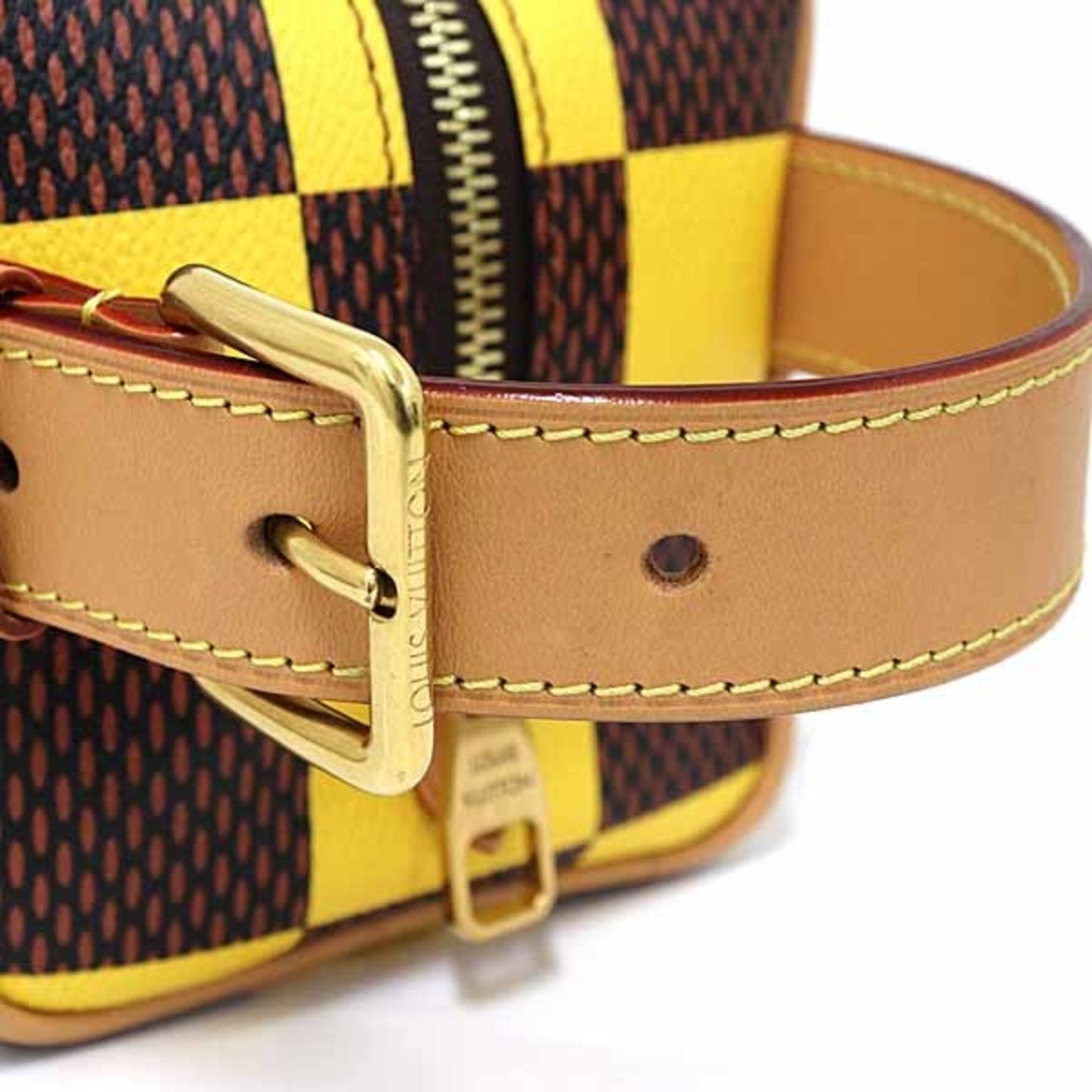 Louis Vuitton Locker Dopp Kit Damier Pop Handbag N40567 Yellow Brown