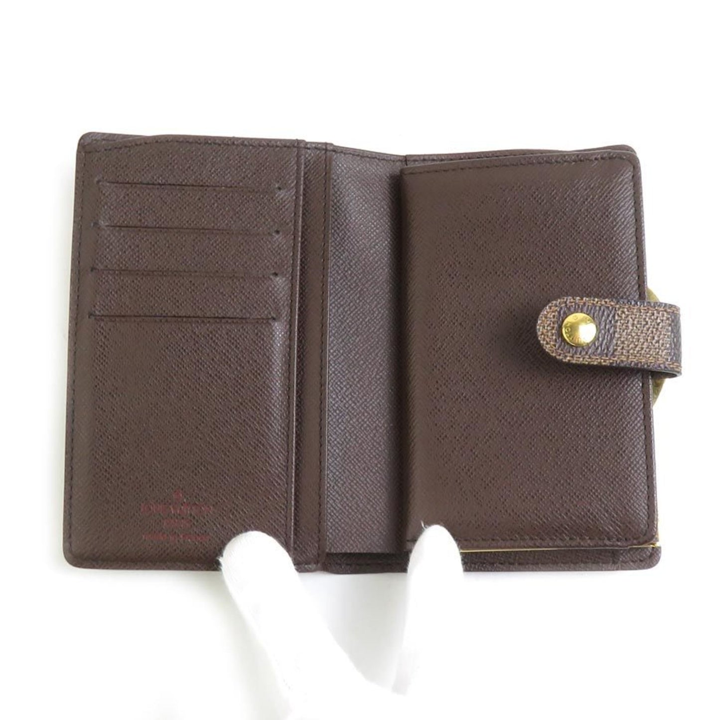 Louis Vuitton Louis Vuitton Bi-Fold Wallet Damier Portefeuille Viennois Canvas Brown Gold