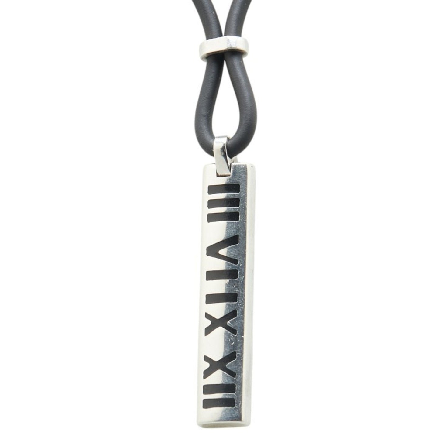 Tiffany Atlas Necklace Silver Black Sv925 Rubber