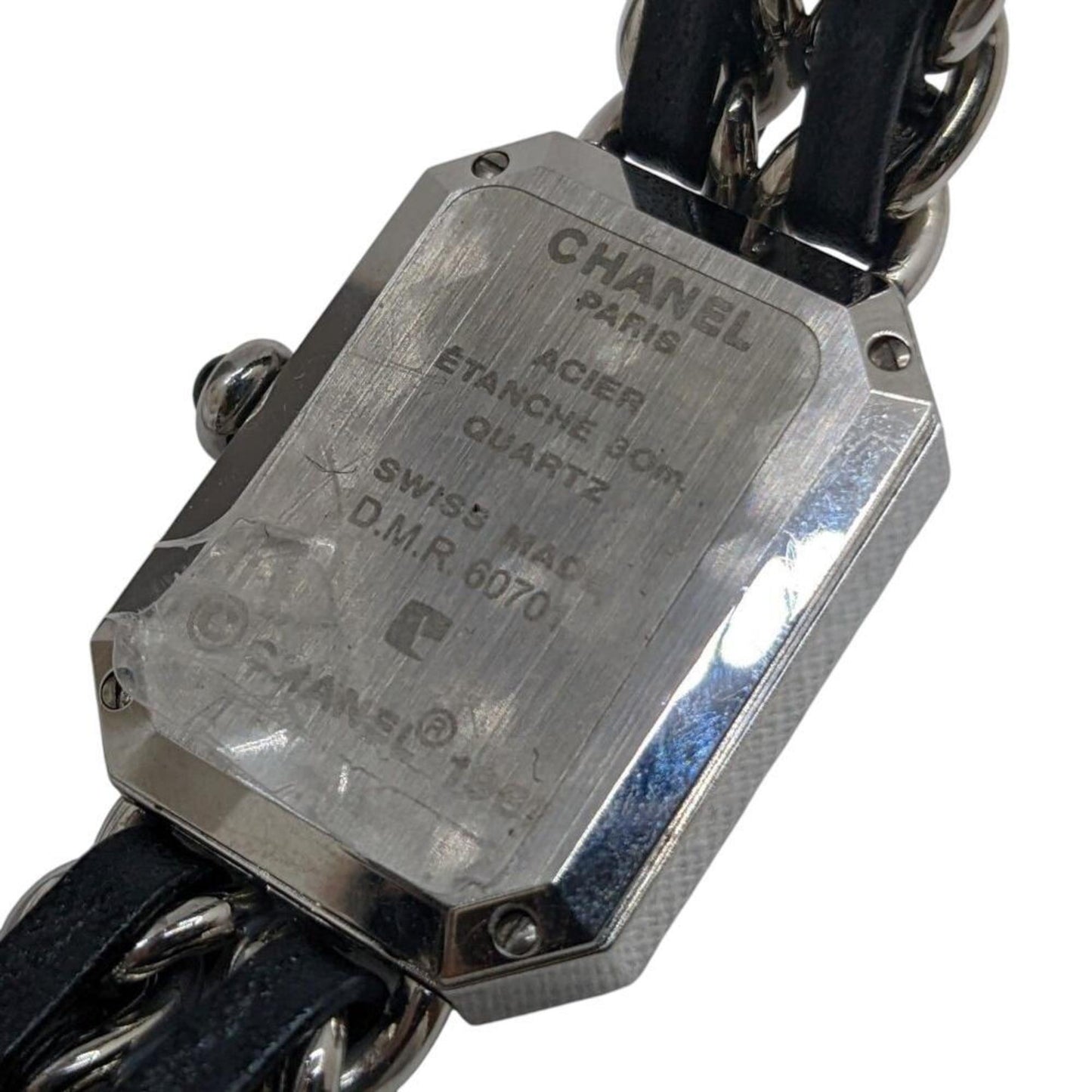 Chanel Premiere Silver Ss Black Dial M-L S Metal Fittings Leather Quartz H0451 Wristwatch