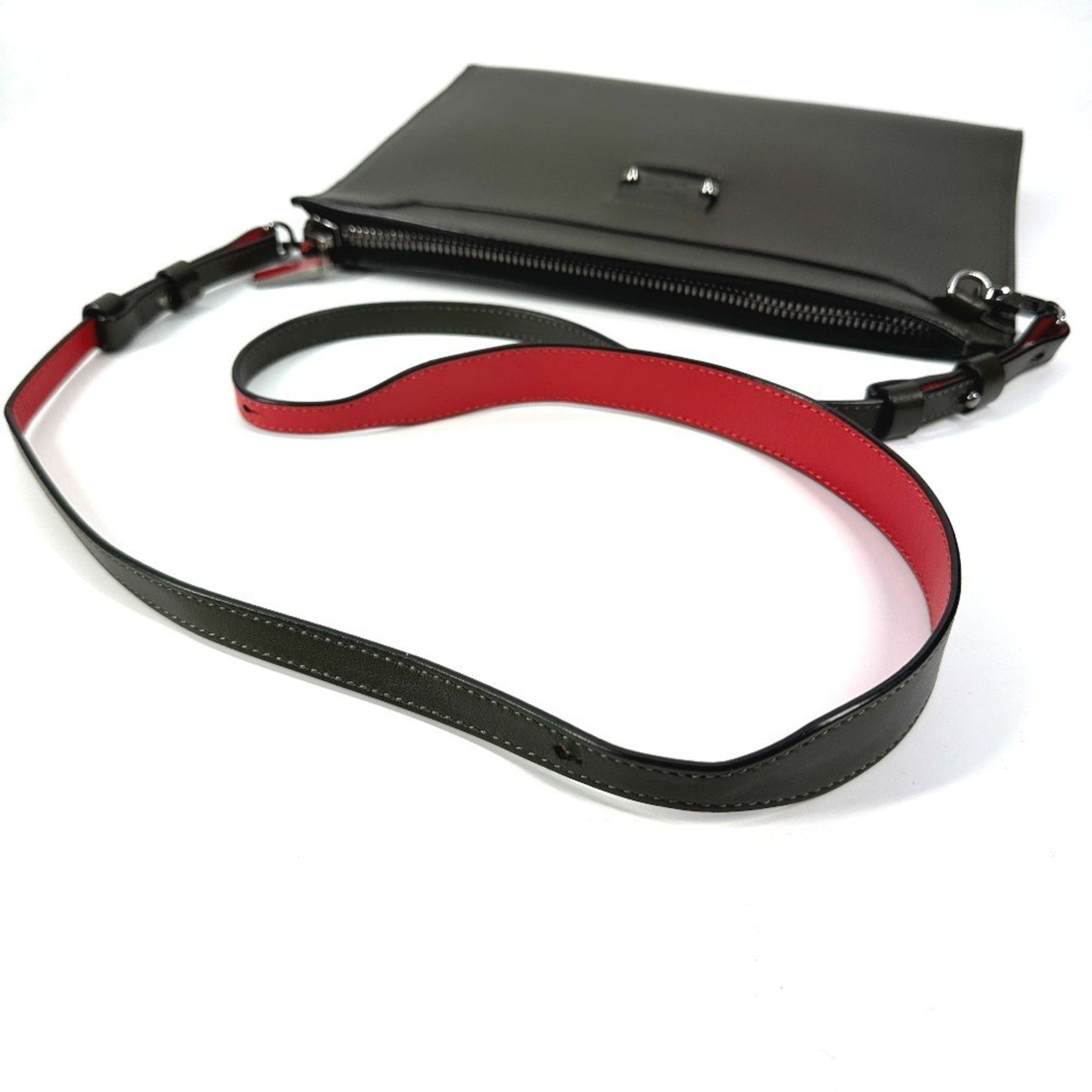 Christian Louboutin Logo 2Way Bag Pochette Clutch Shoulder Leather