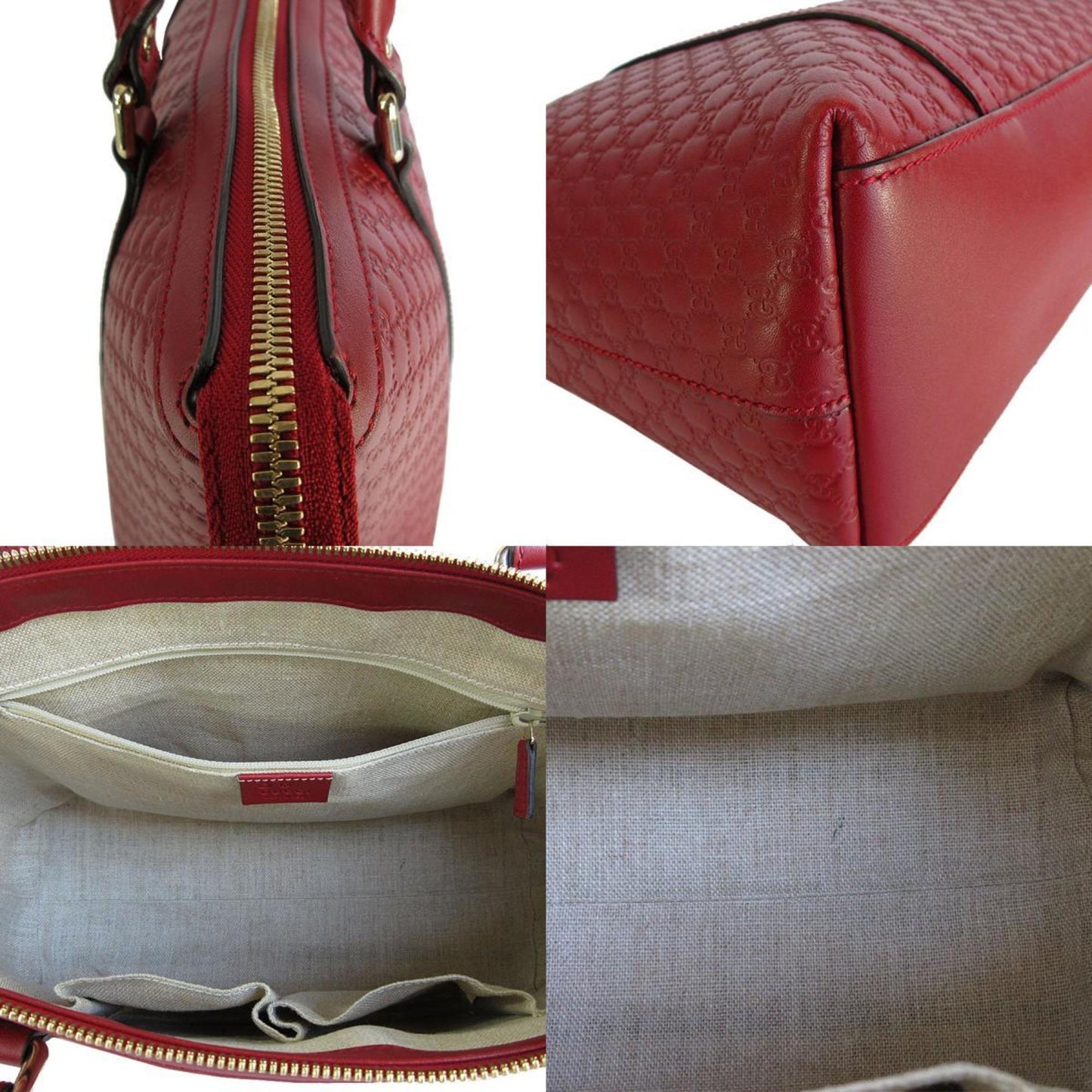 Gucci Handbag Shoulder Bag Micro Guccissima Leather Dark Red