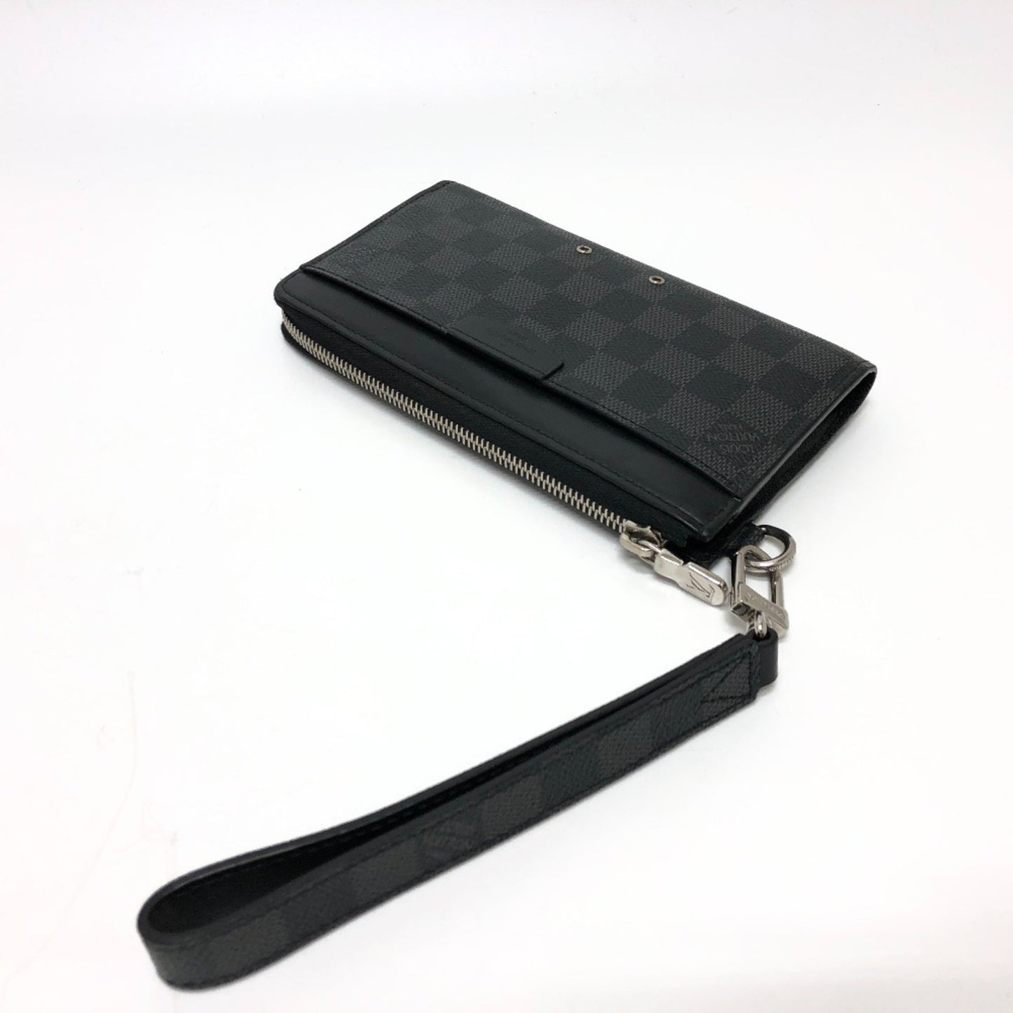 Louis Vuitton N60379 Damier Graphite Zippy Dragonne L-Shaped Long Wallet With Strap