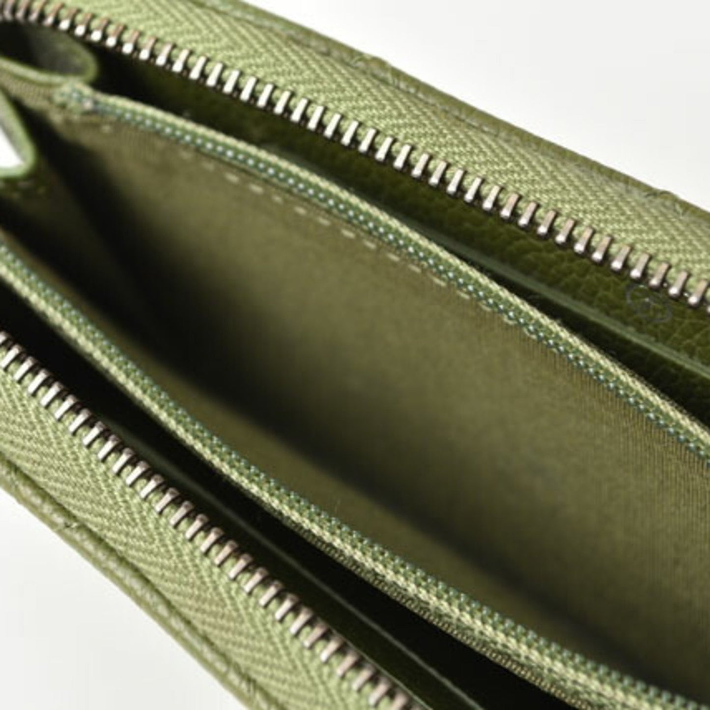 Chanel Wallet Round Medium Quilted Matelasse Caviar Skin Moss Green