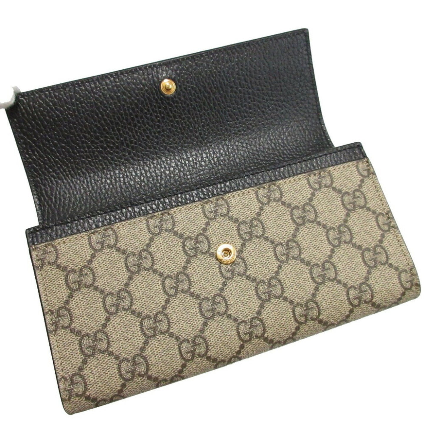Unused Gucci Gg Marmont Supreme Leather Long Wallet In Beige