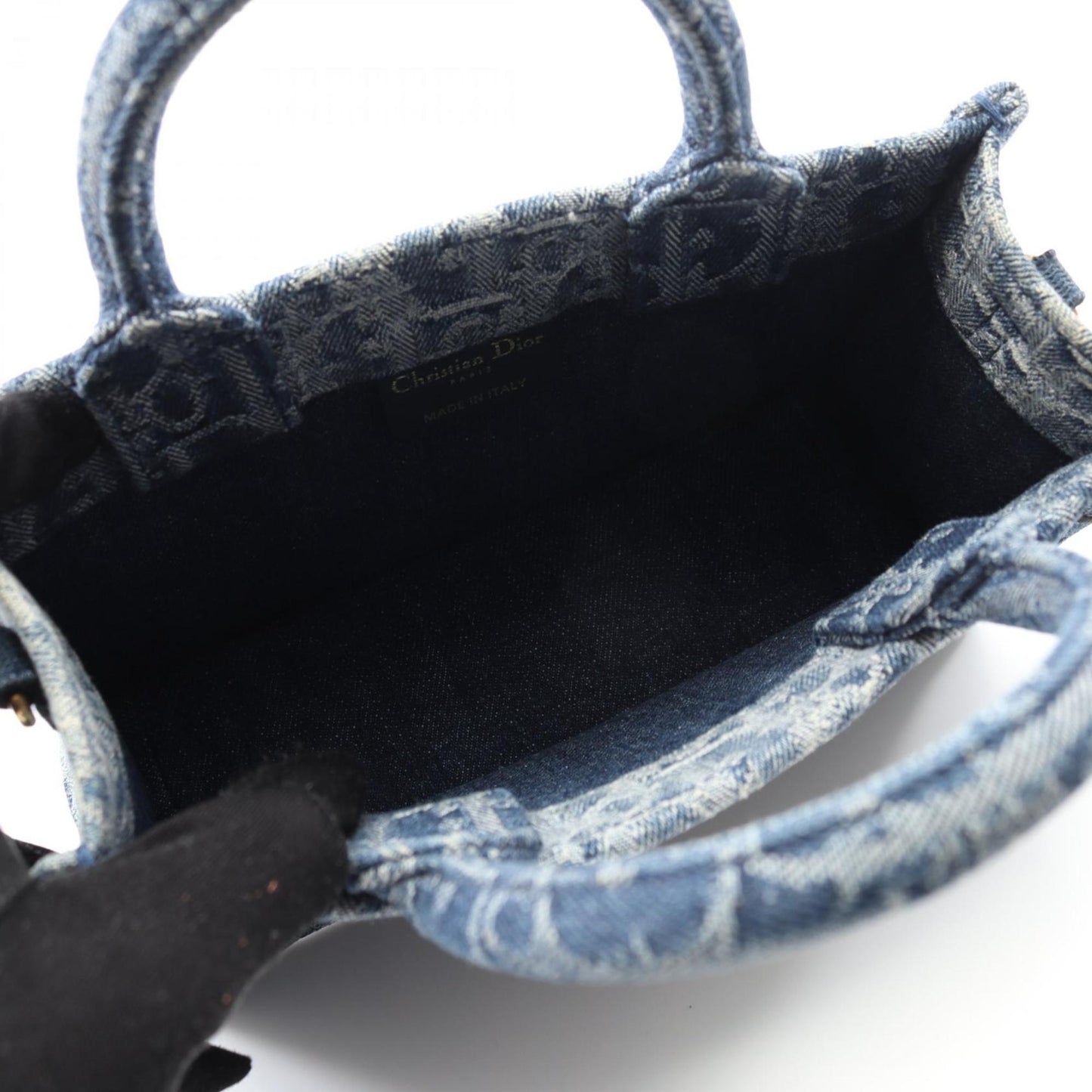 Christian Dior Dior Bo Tote Book Tote Mini Handbag Denim