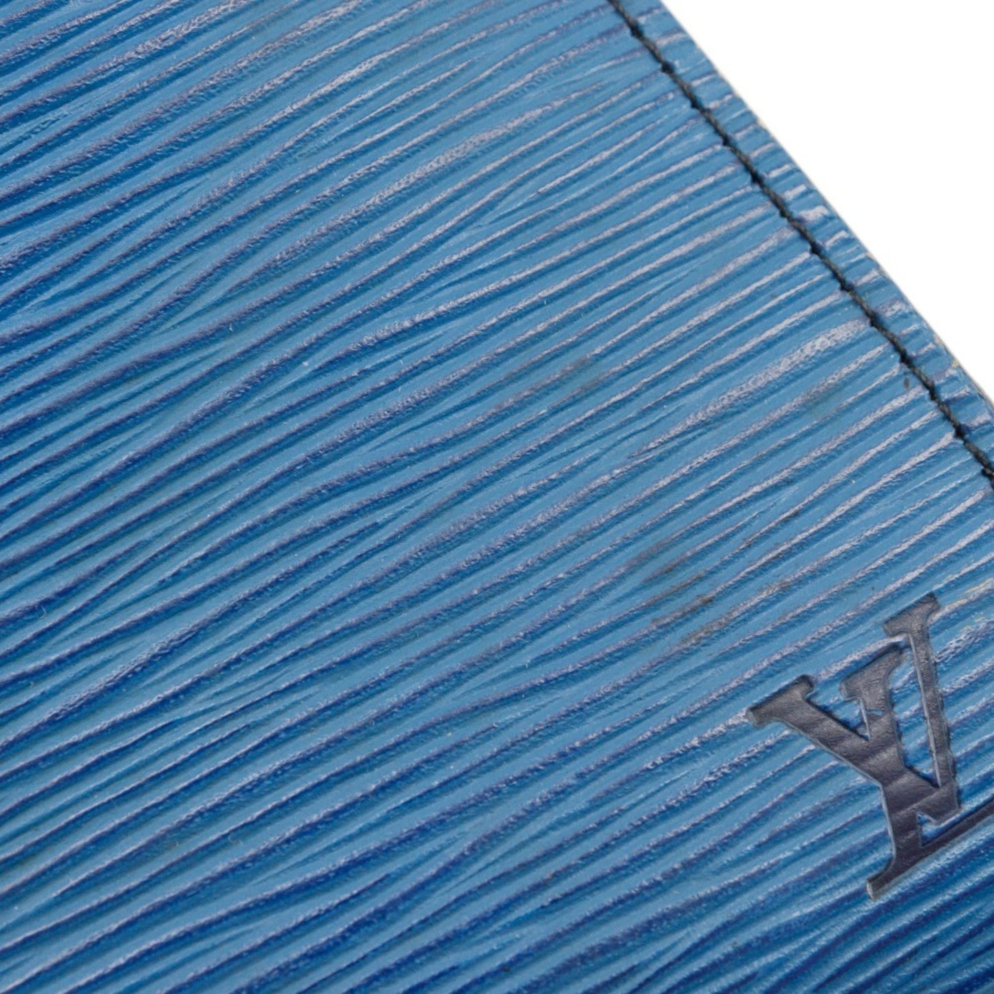 Louis Vuitton Louis Vuitton Art Deco Clutch Bag Second M52635 Epi Leather Toledo Blue 1990 A5 Snap