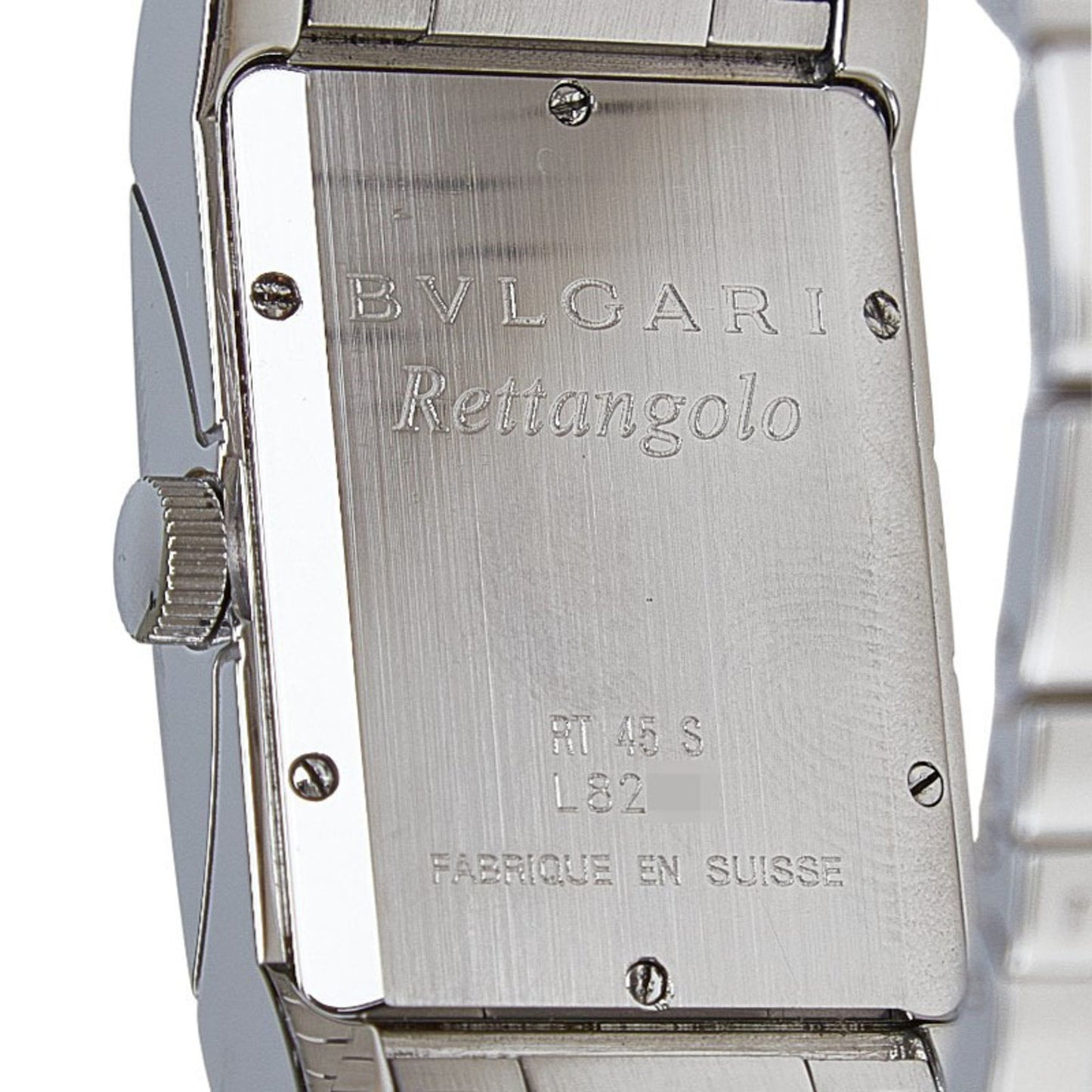Bvlgari Rettangolo Watch Rt45S Automatic White Dial Stainless Steel