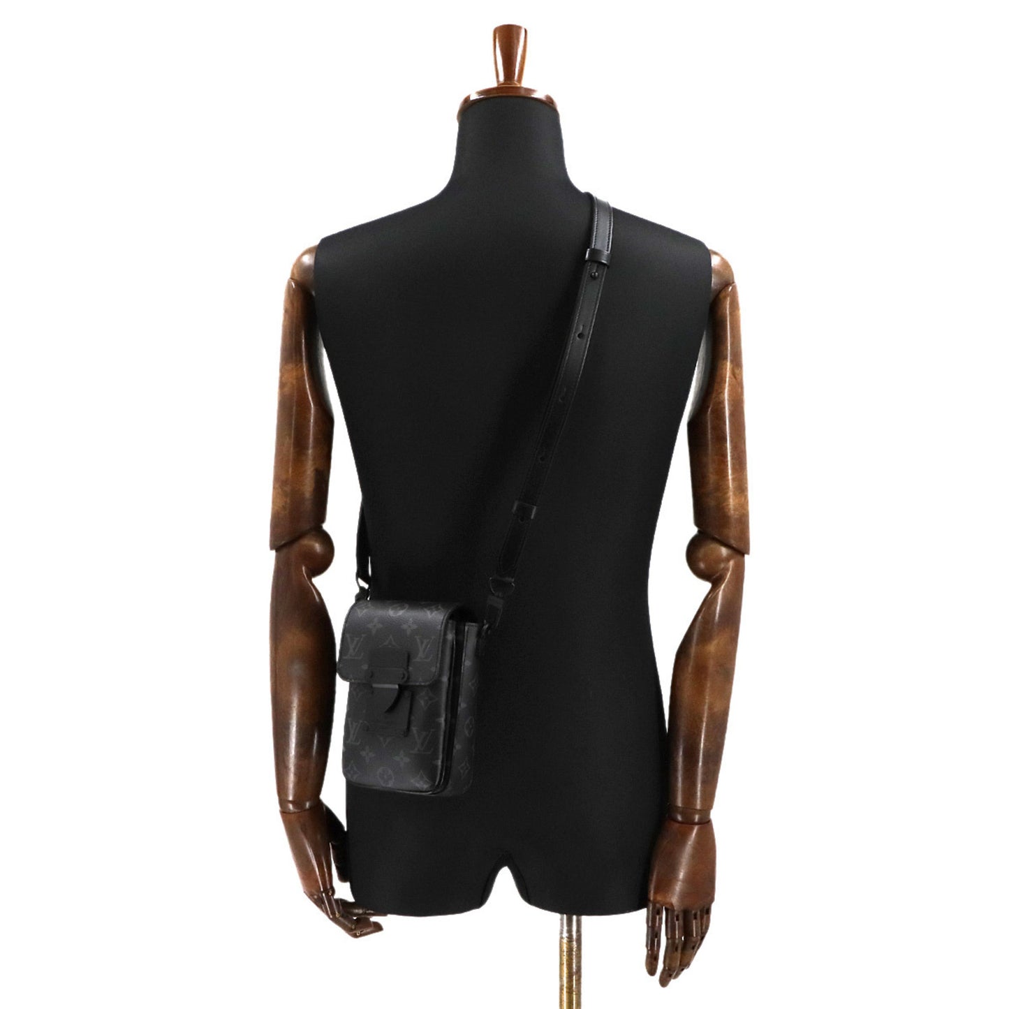 Louis Vuitton Monogram Eclipse S-Lock Vertical Wearable Wallet Shoulder Bag M82252 Rfid