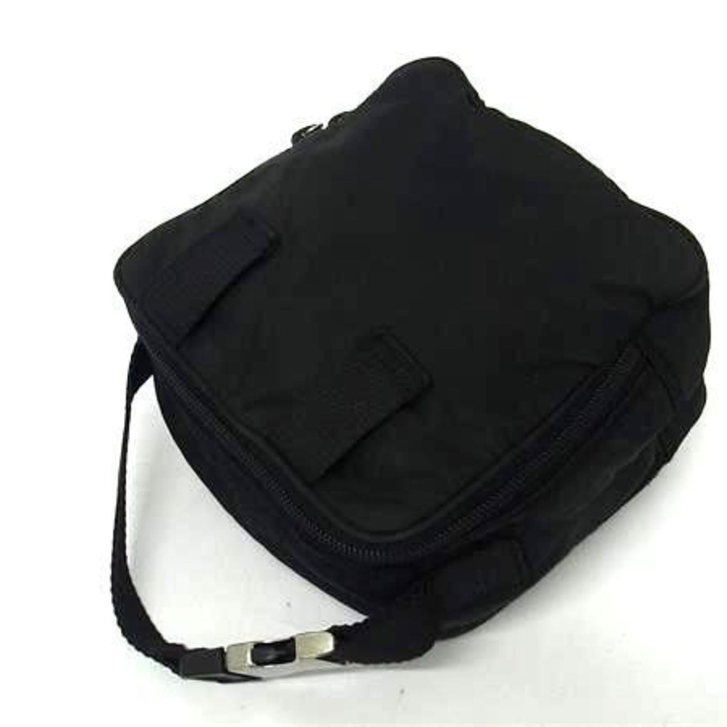 Prada Mv550 3-Way Shoulder Bag/Waist Bag In Black Nylon With Triangular Plates For Men And Women