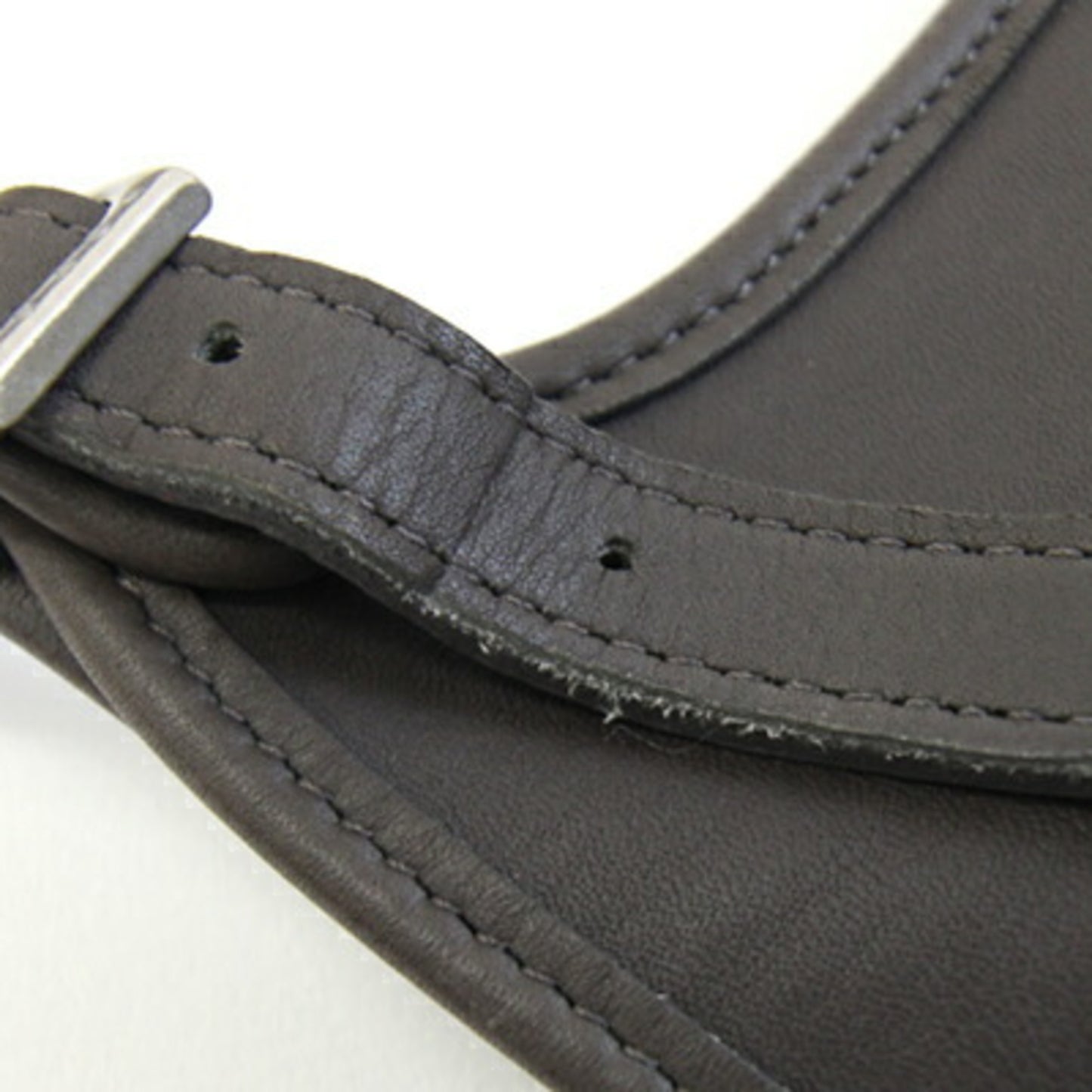 Coach Shoulder Bag 9142 Charcoal Brown Leather Pochette Crossbody Old