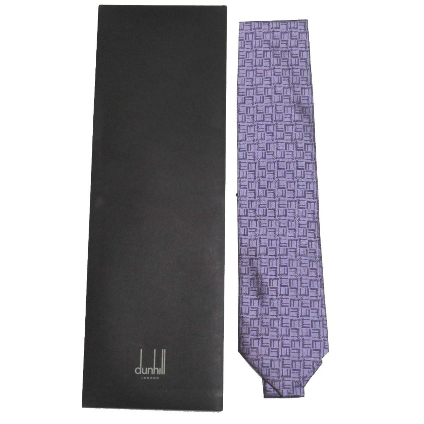 Dunhill Men'S Regular Mulberry Silk Tie With All-Over Logo Print