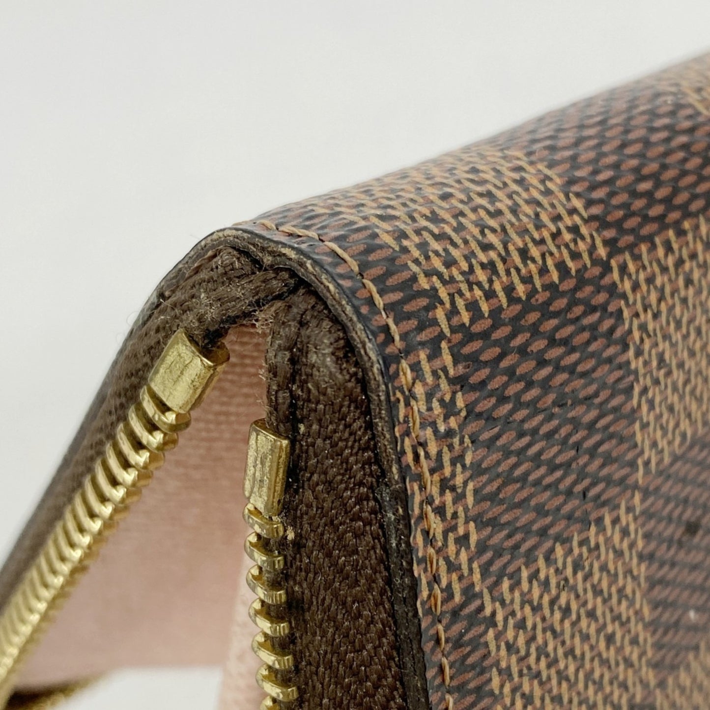 Louis Vuitton Damier Portefeuille Clemence Long Wallet N41626 Ebene Rose Ballerine