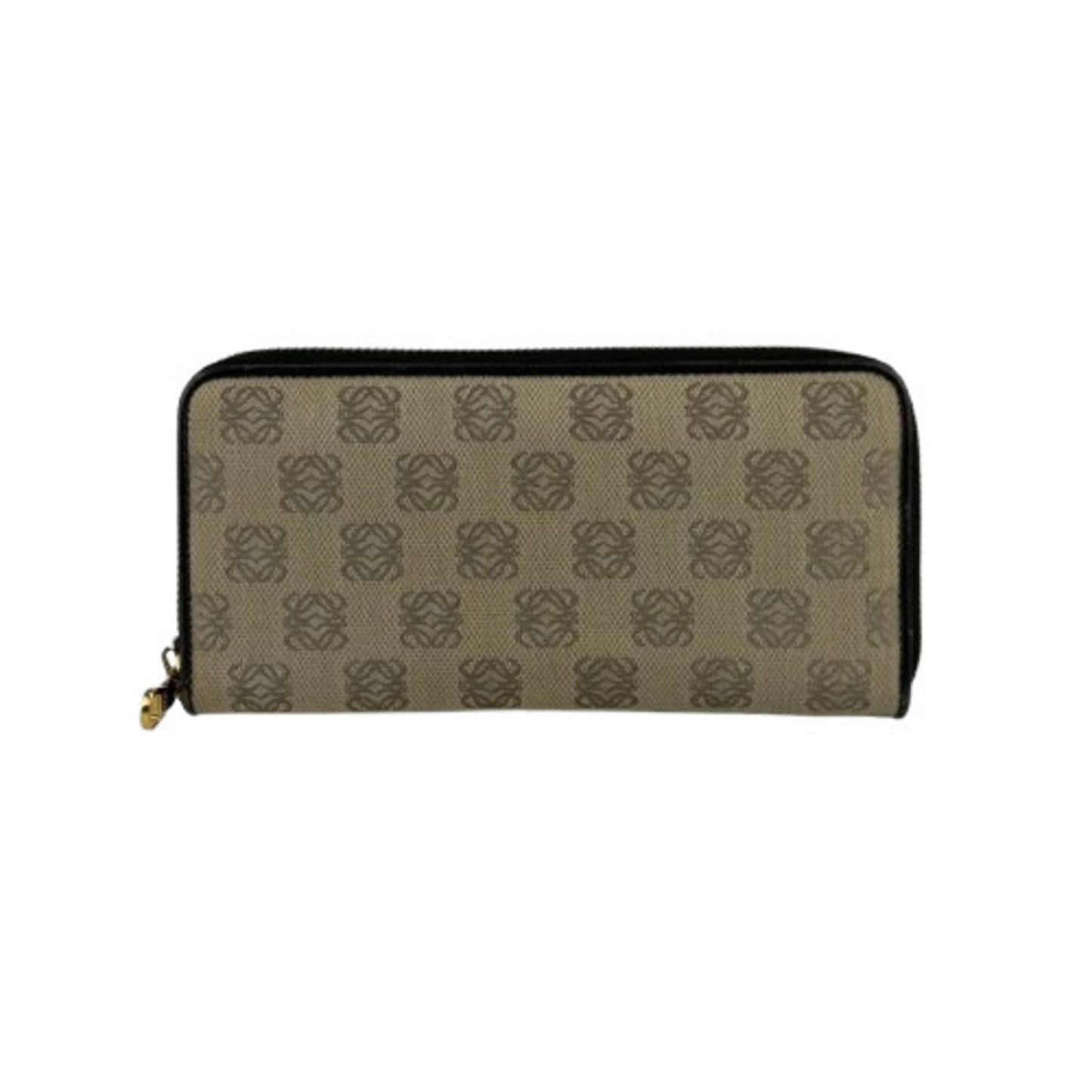 Loewe Anagram Zip-Around Wallet - Beige And Brown Canvas Leather