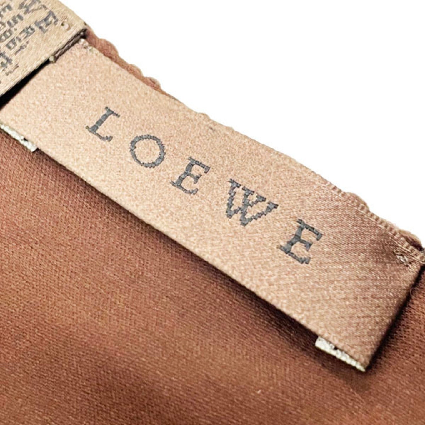 Loewe Scarf Wool Yarn Silk Dark Brown Stole Shawl Yy-14487