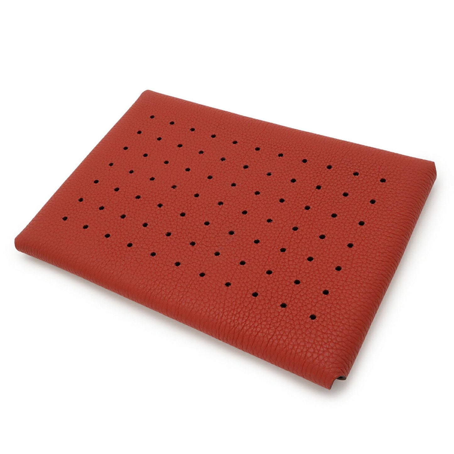 Hermes Perforated Pouch Tablet Case Multi-Pouch Taurillon Clemence Leather Red