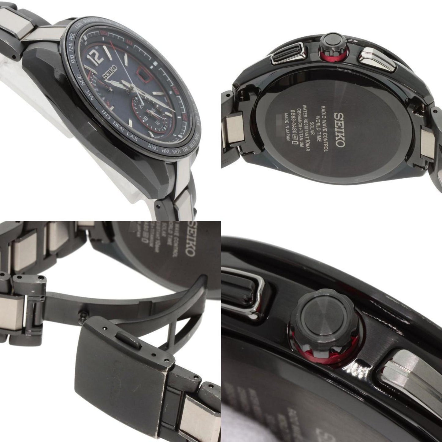 Seiko Saga267 8B63-0As0 Brightz Flight Expert Watch Titanium Ceramic