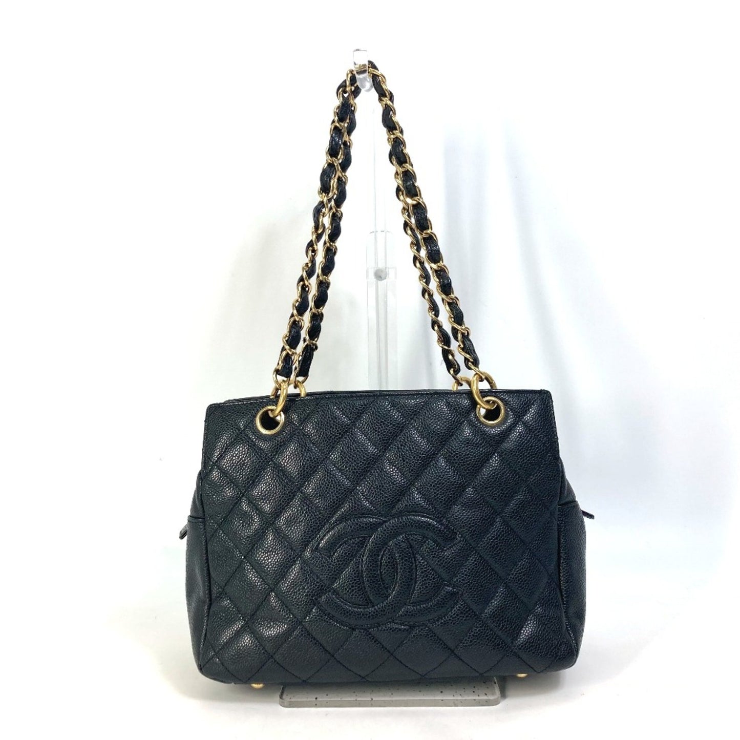 Chanel Cc Mark Chain Tote Bag Bag Shoulder Bag Black Gold
