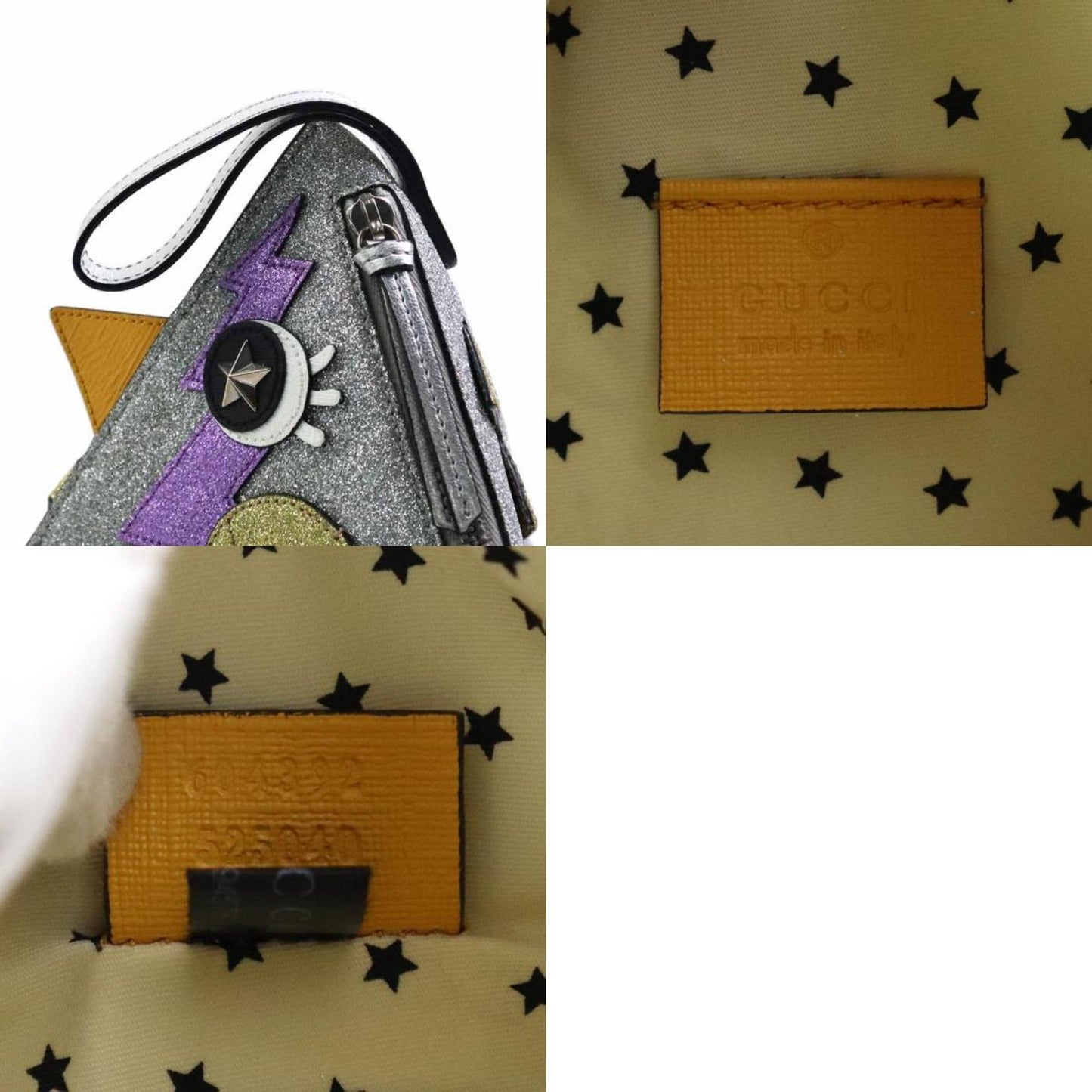 Gucci Handbag Leather Silver Multicolor Kids 604392 E59758A