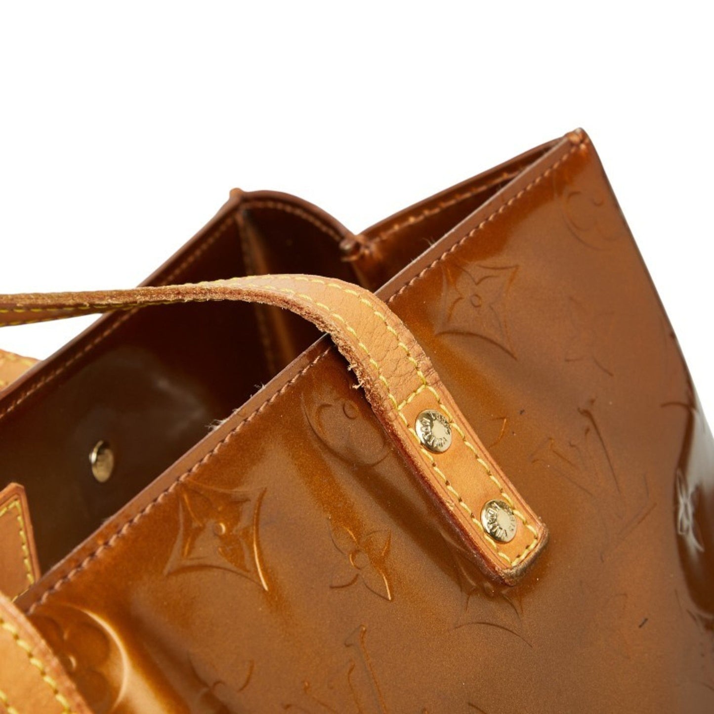 Louis Vuitton Monogram Vernis Reed Mm Tote Bag M91143 Bronze/Brown Patent Leather