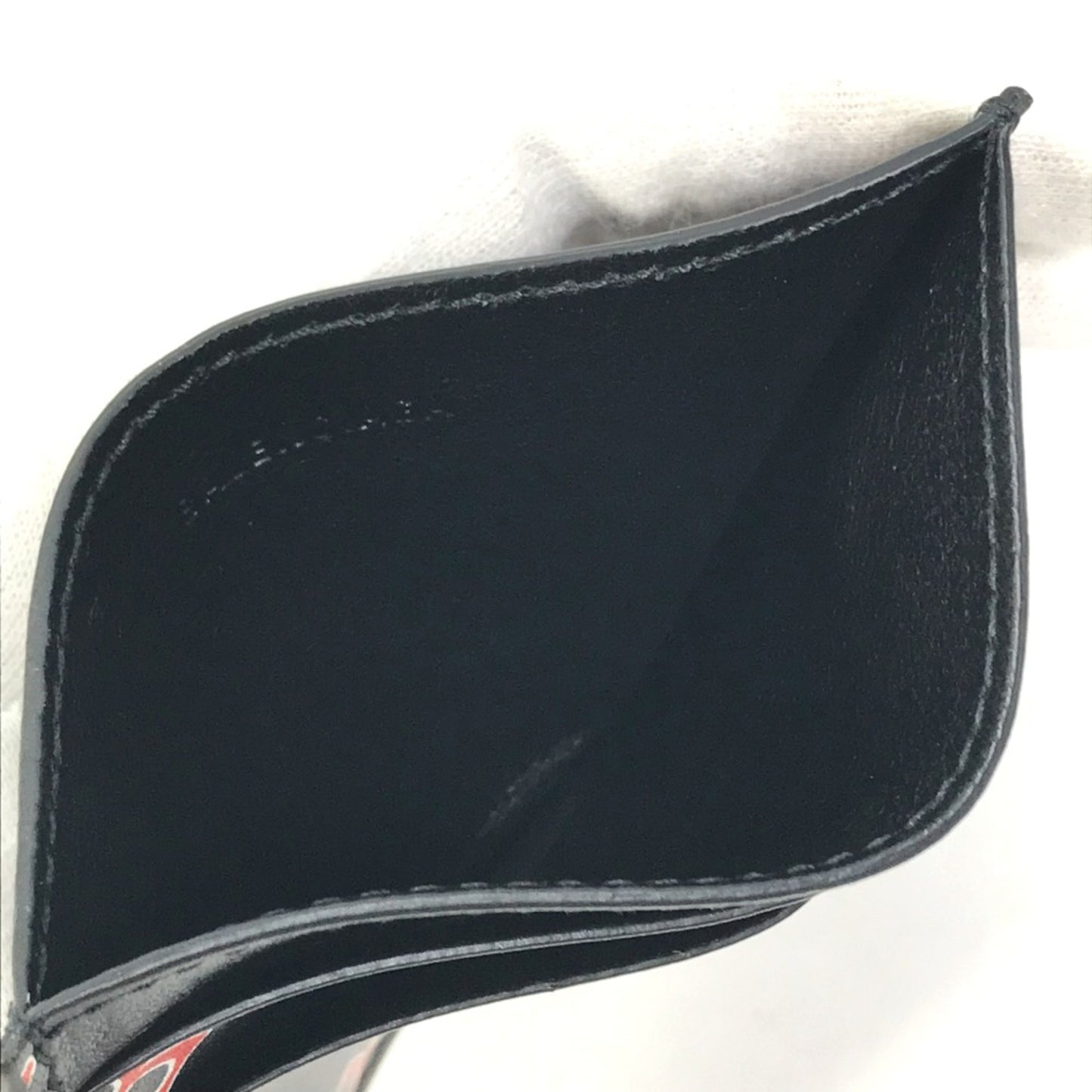 Balenciaga 594309 Logo Print Name Card Holder Card Case Black
