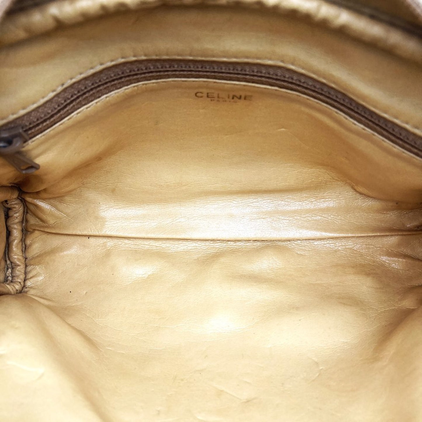Celine Shoulder Bag Beige Leather