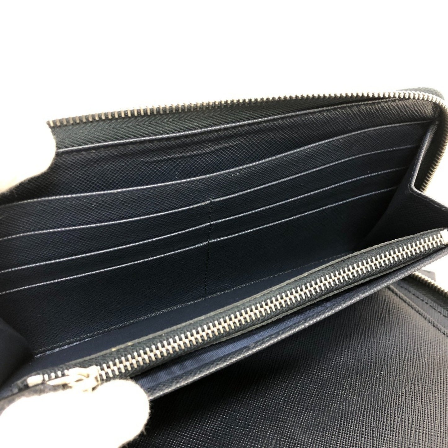 Prada 2Ml188 Logo Round Zip Wallet Long Saffiano Leather
