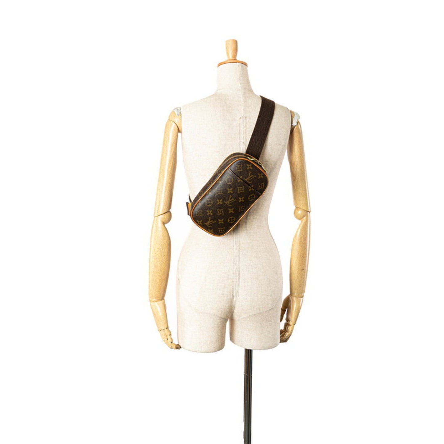 Louis Vuitton Monogram Pochette Ganju Body Bag/Waist Bag M51870 Brown Pvc Leather